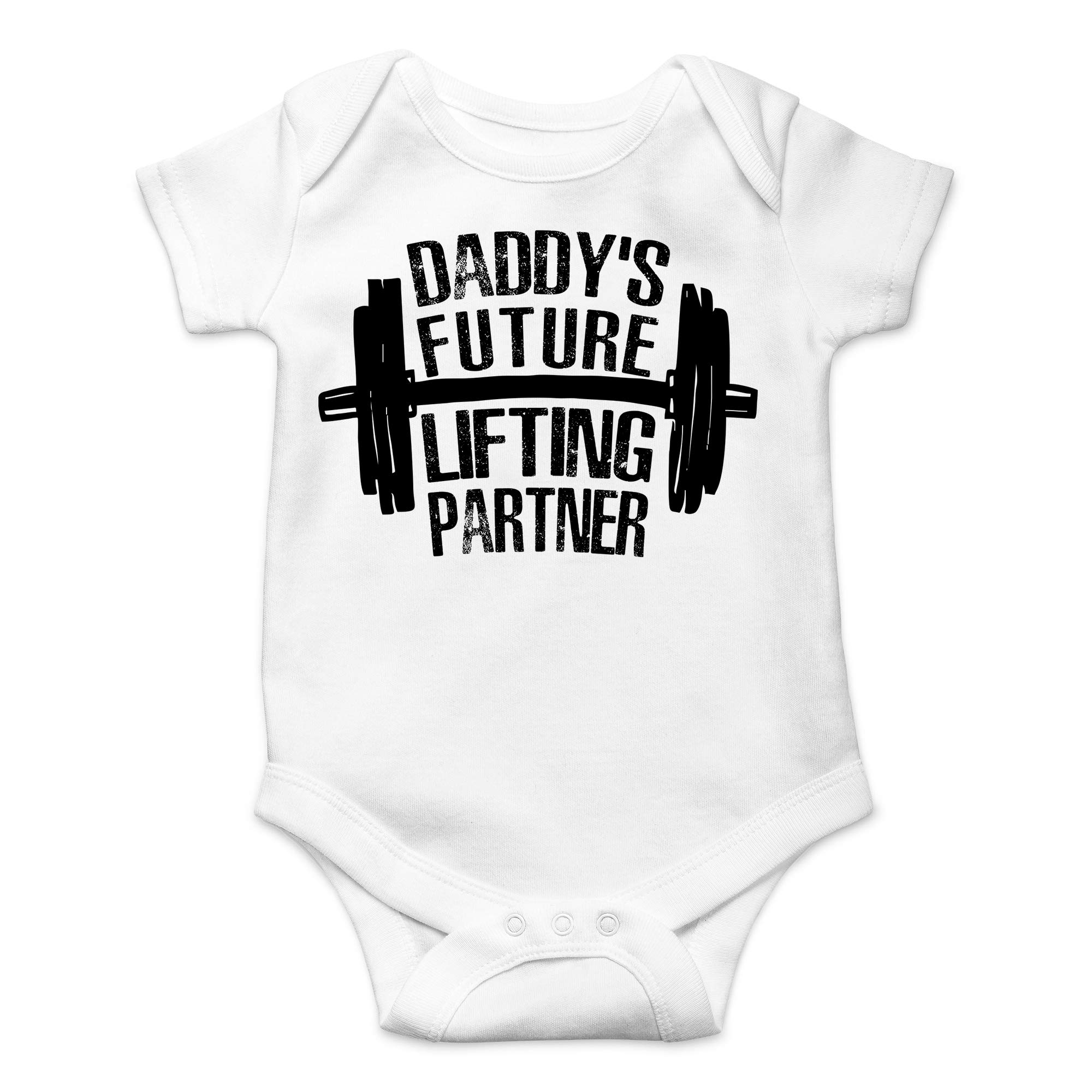 CBTwearDaddy's Future Lifting Partner - Dad Future Workout Buddy - Cute Infant One-Piece Baby Bodysuit