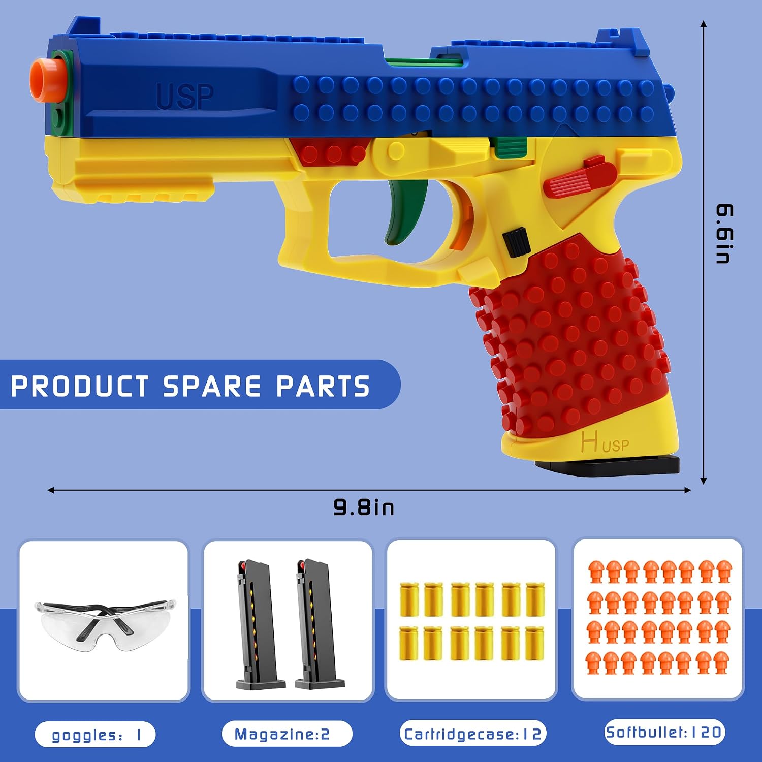 Toy Gun Pistol, Automatic Shell Ejection Toy Gun, Automatic Reloading Rebound Pistols for Shooting Game Educational Toys Gifts for Kids Boys Girls