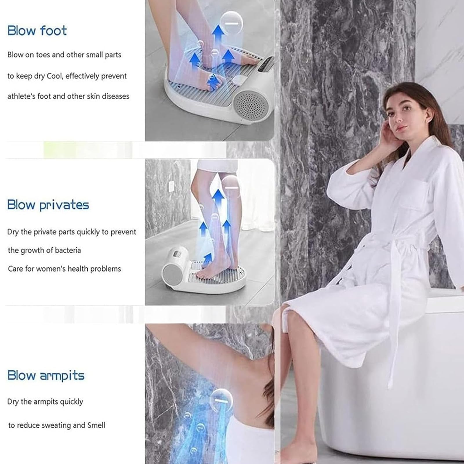 Secador de cuerpo completo, impermeable para baño y gimnasio con control de panel táctil para un secado eficiente después de la ducha