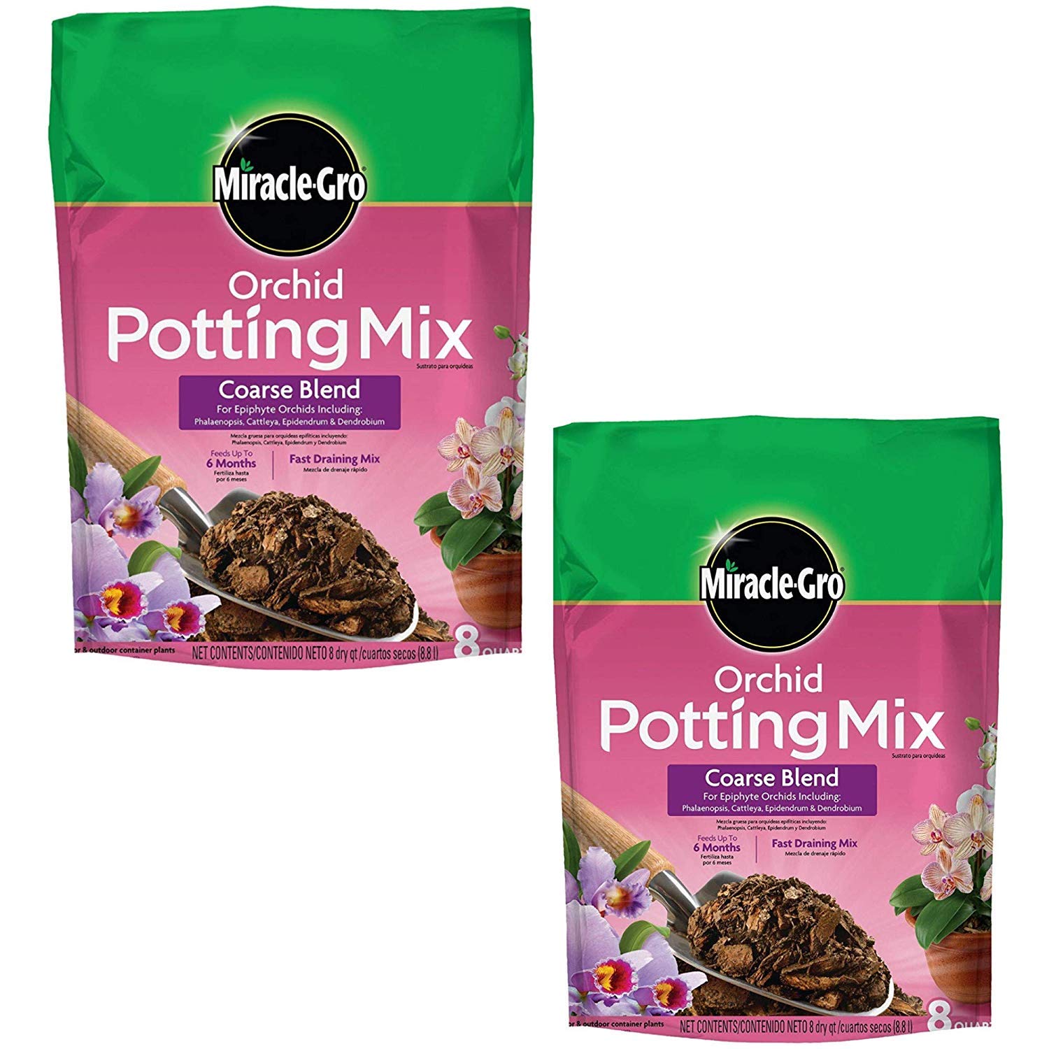 Miracle-GroOrchid Potting Mix, 8-Quart (2 Pack) (Currently Ships to Select Northeastern & Midwestern States) (2)
