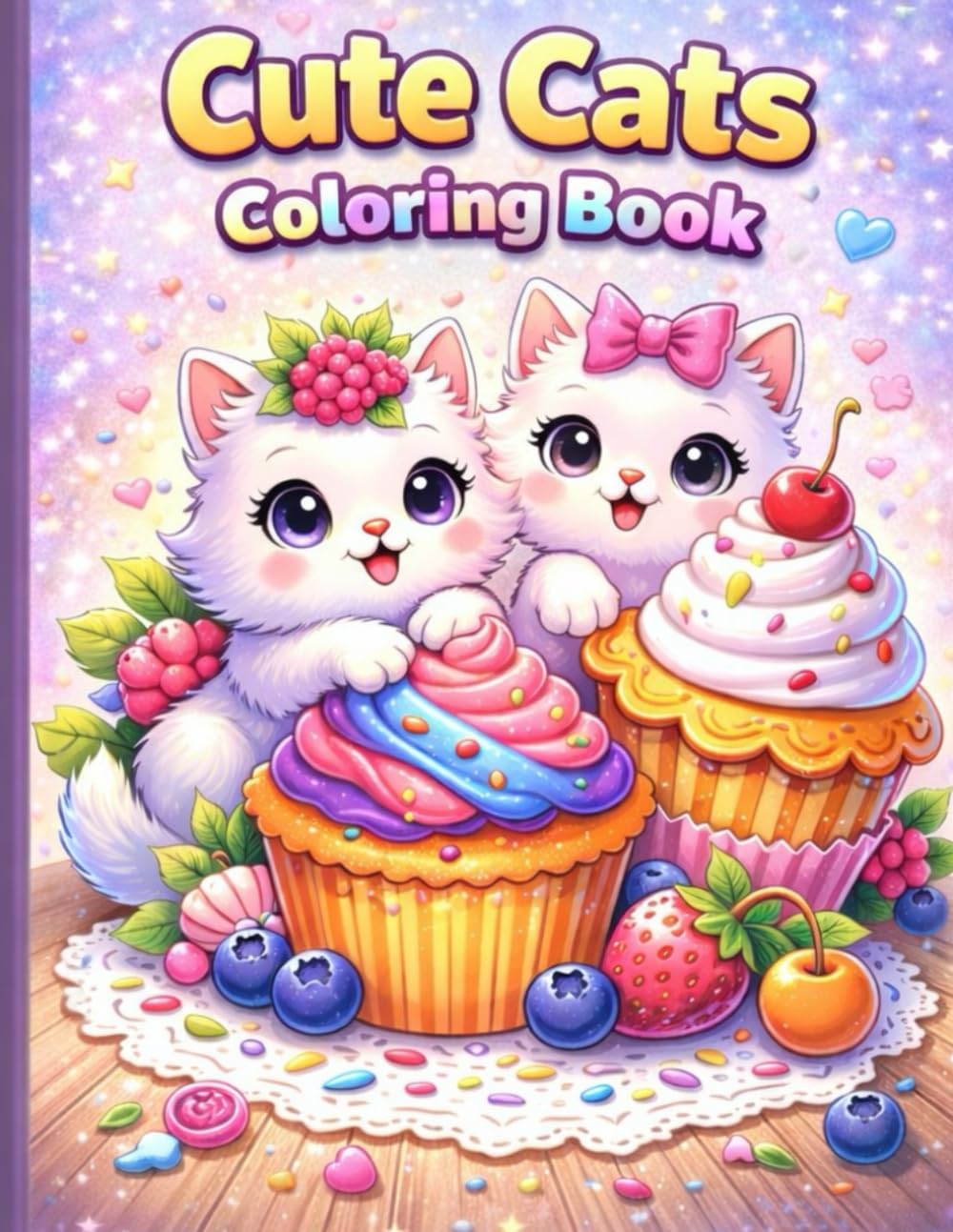 Cute Cats Coloring Book: Sweet Treats & Adorable Dessert Kittens for Kids Ages 4+