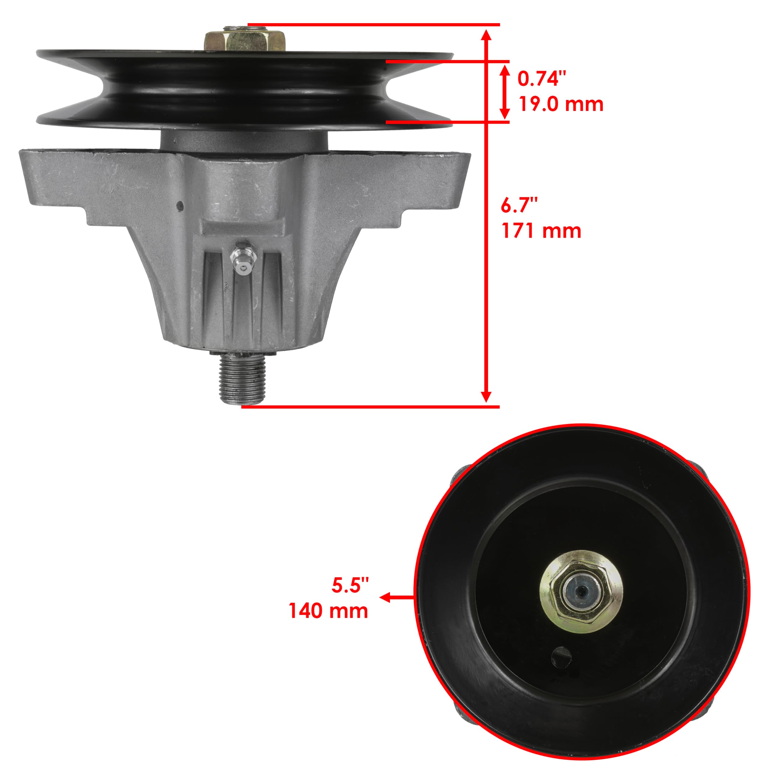 Caltric 2 Spindle Assembly W/Pulley – Compatible With MTD Cub Cadet 285710, 61806981, 91806981