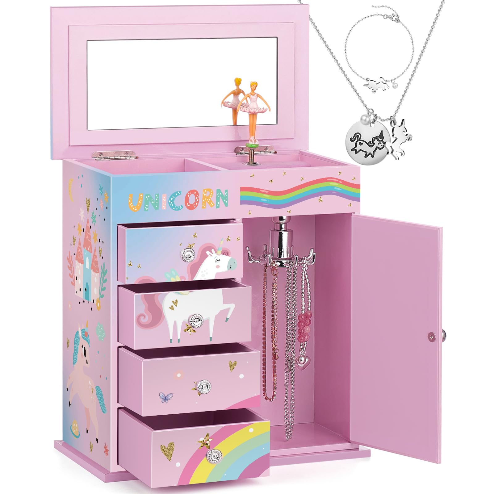Organisateur de bijoux pour filles 5 couches pour stopper le désordre des colliers