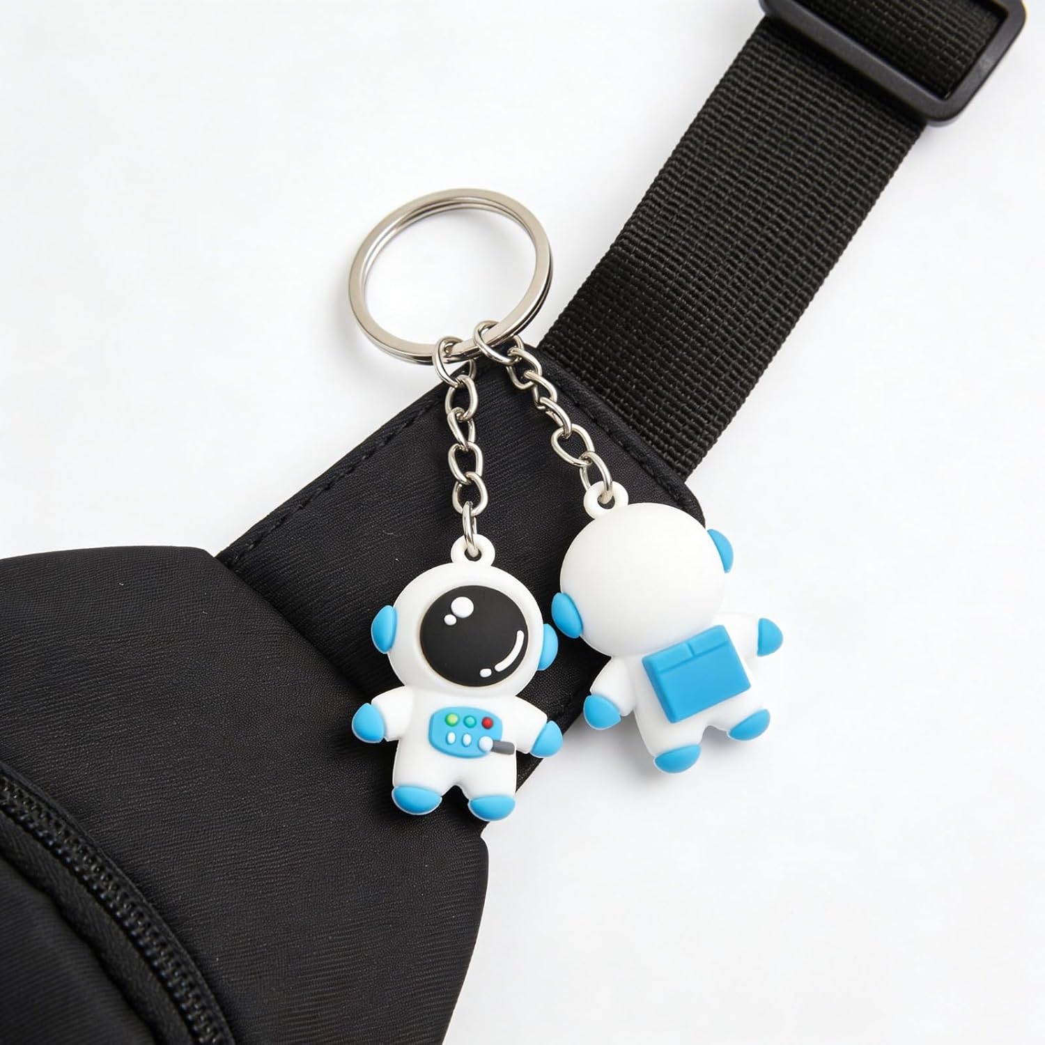 LUOZZY 96 Pcs Mini Astronaut Keychain Charms with Pvc Soft Material for Space Themed Party Favors and Birthday Return Gifts