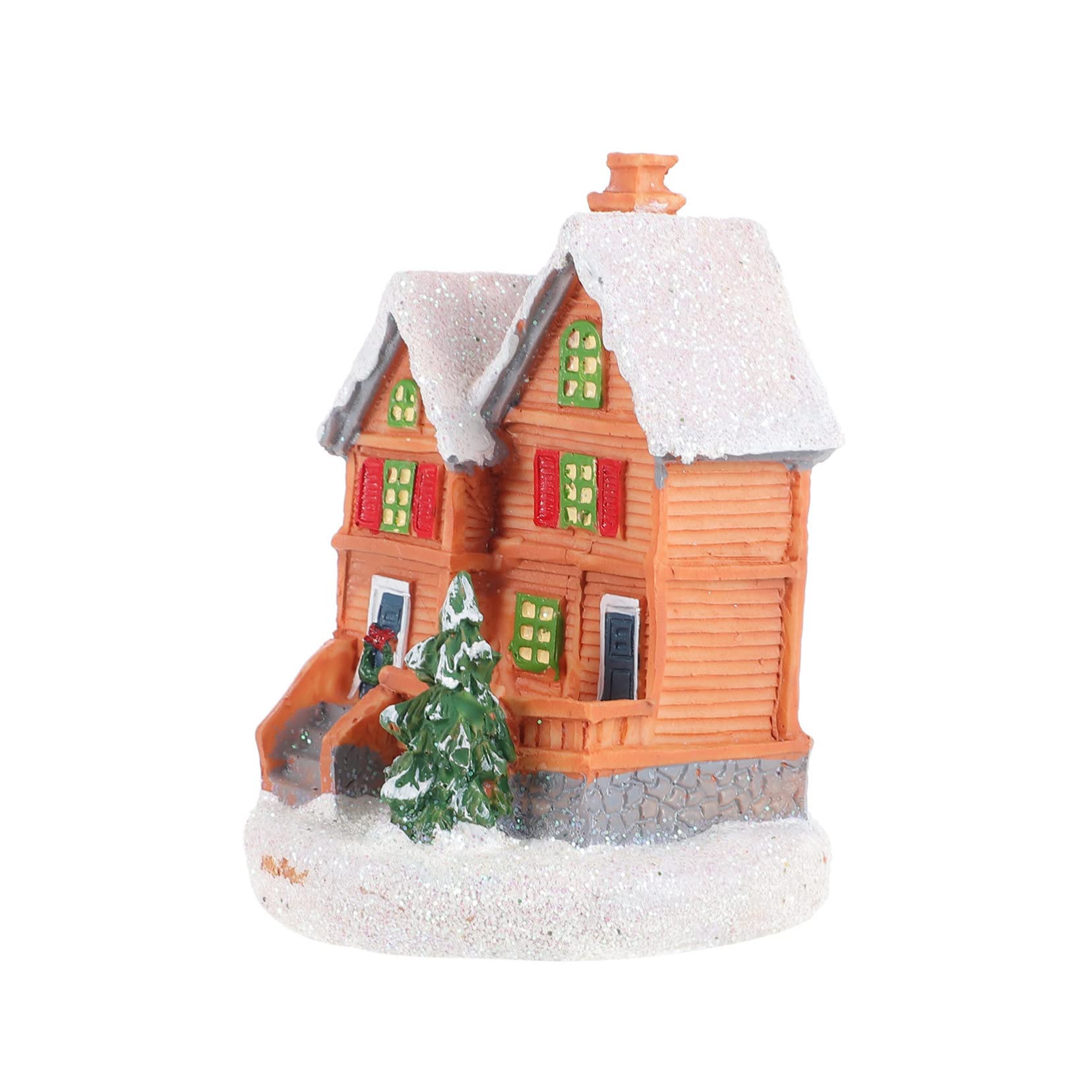 Parliky Miniature Christmas Village House Resin Christmas House for Indoor Decorations Holiday Decor for Home and Christmas Indoor Festivities