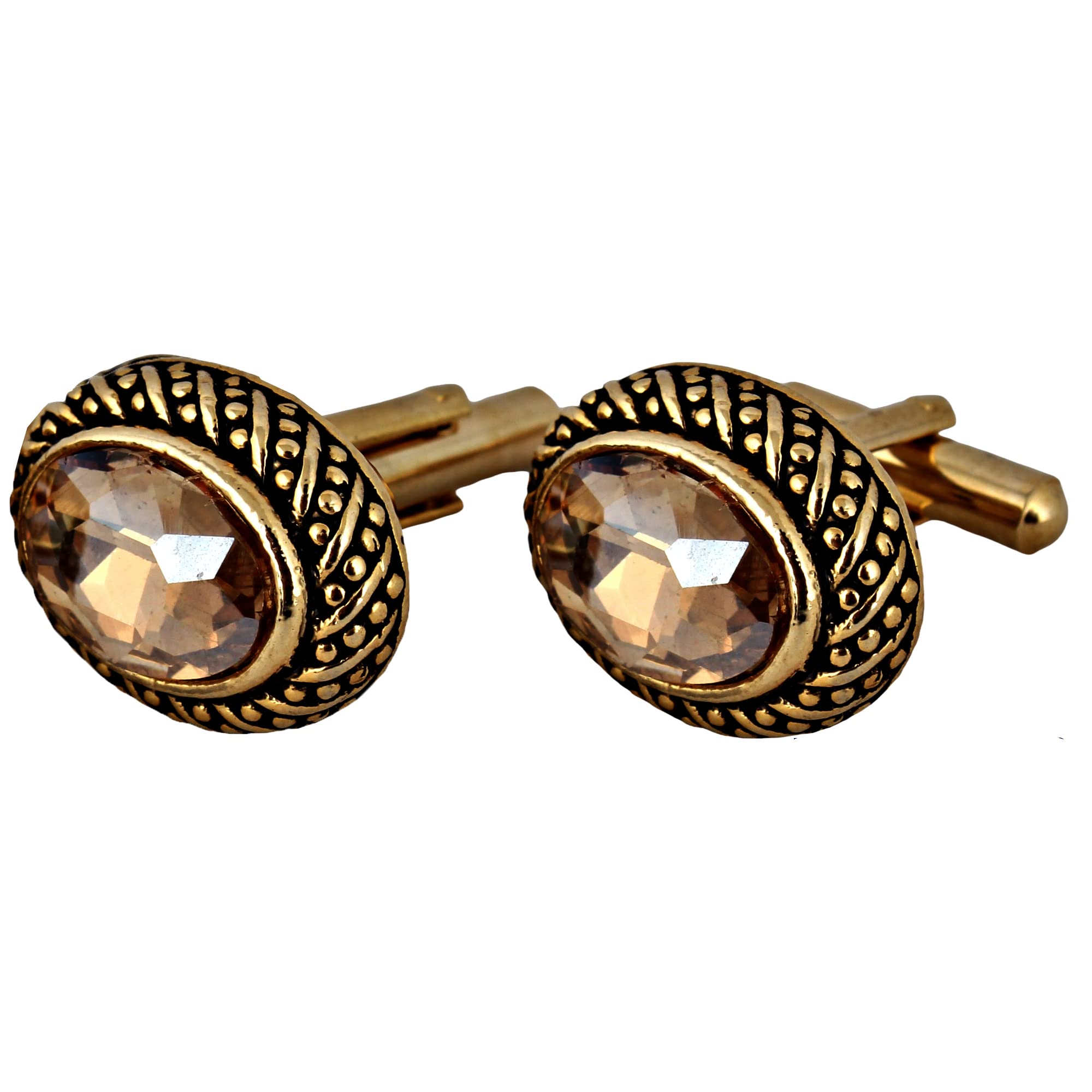 Lucky Jewellery Unique Men Jewelry Gold Color Stone Antique Gold Plated Sleeve Button Formal Cuff Button Wedding Shirt Button, Suit, Blazer Cufflinks Pair Gift Set For Men (248-M4C4-A5812-LCT) (B0BDWV7M5Y) Amazon Price History, Amazon Price Tracker
