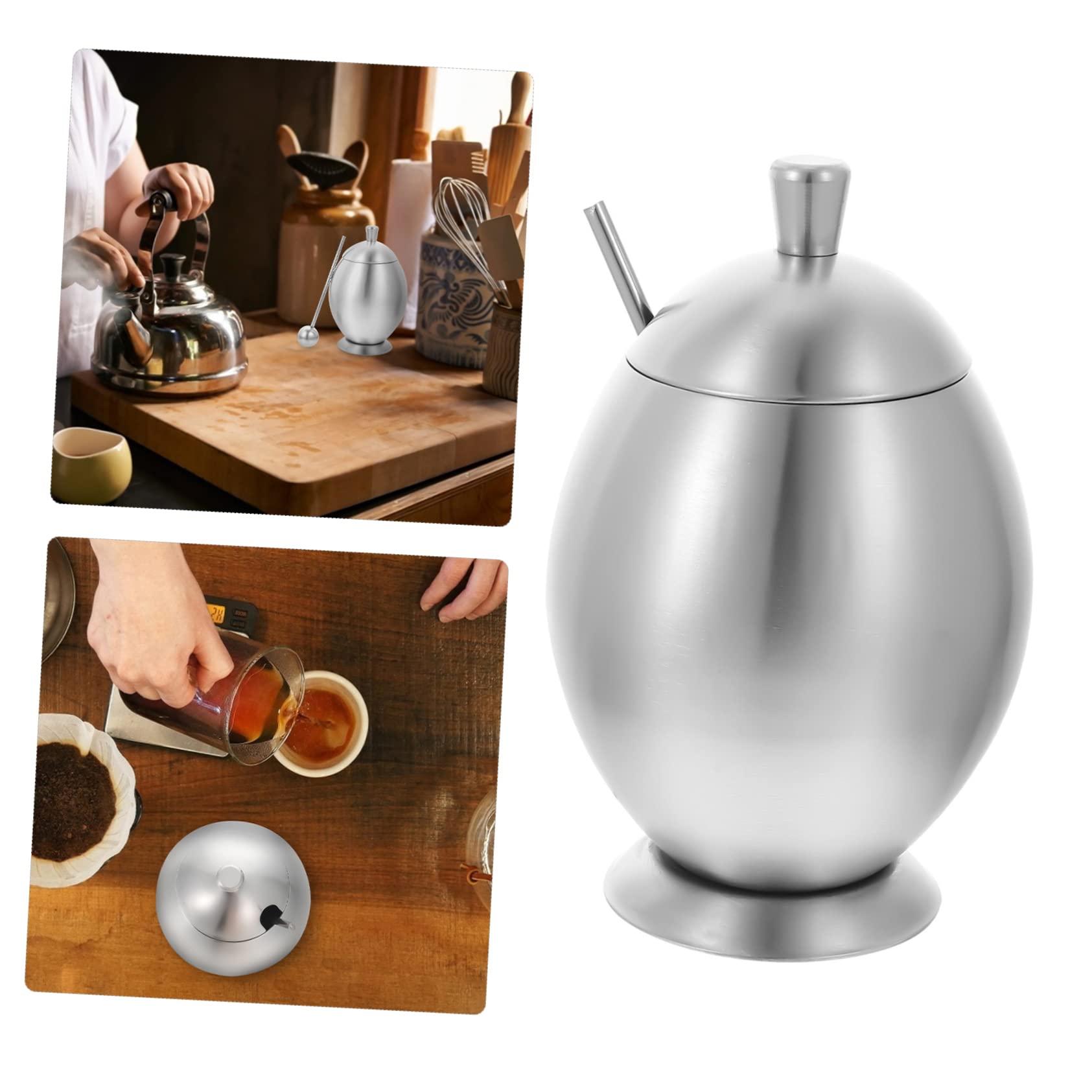 GRIRIW 1 Set Seasoning Bottle Seasoning Box Flour Sugar Canister Sugar Tank Snack Spice Dispenser Containers for Food Syrup Dispenser Food Containers Coffee Tea Silver 304 Stainless Steel