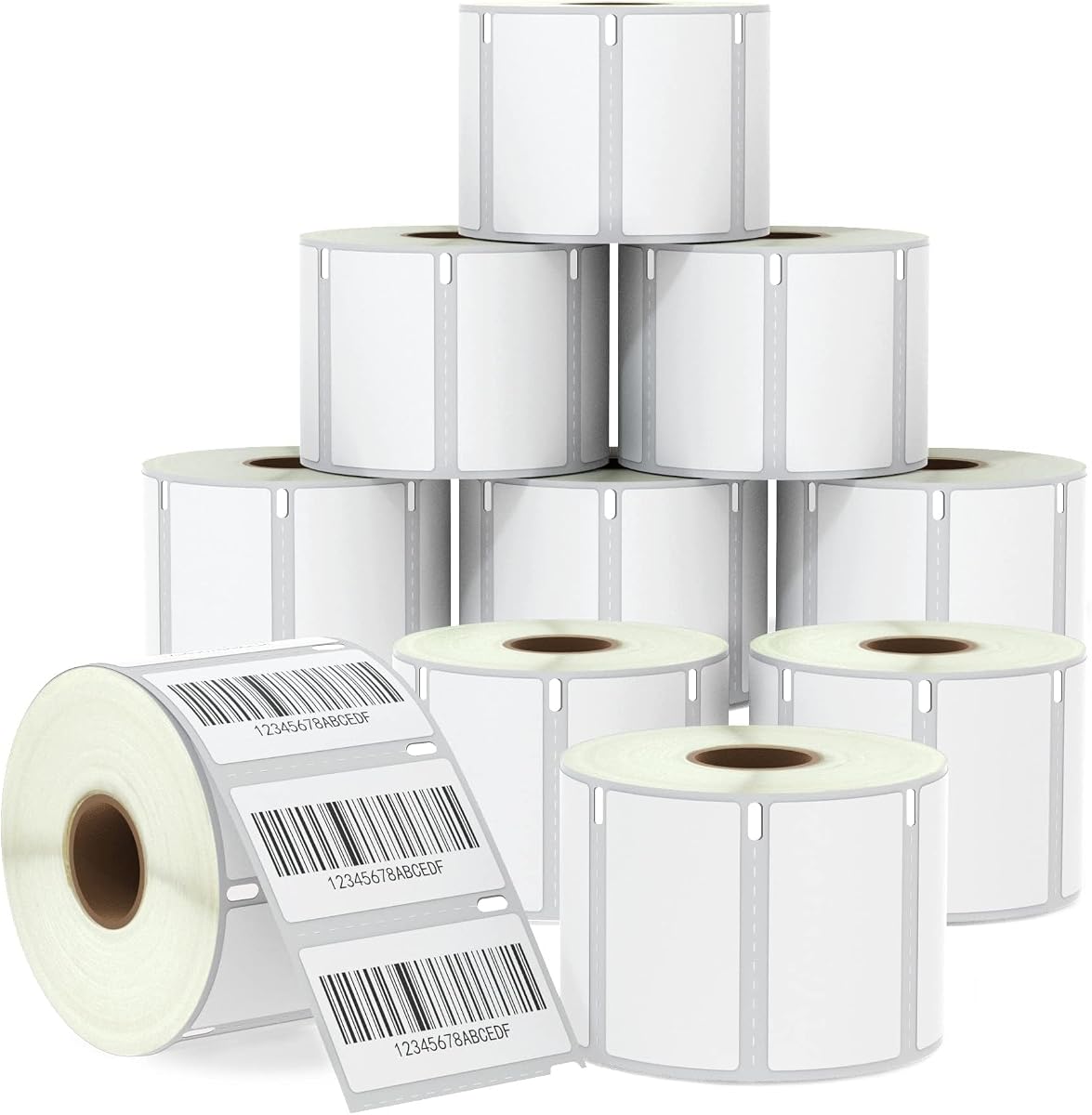 BETCKEY - Replace for DYMO 30334 (2-1/4" x 1-1/4") Barcode Labels[10 Roll] | Compatible with DYMO Labelwriter 450, 4XL, Rollo & Zebra Printers, 10000 Labels, Perforated, Not Fit 550 5XL