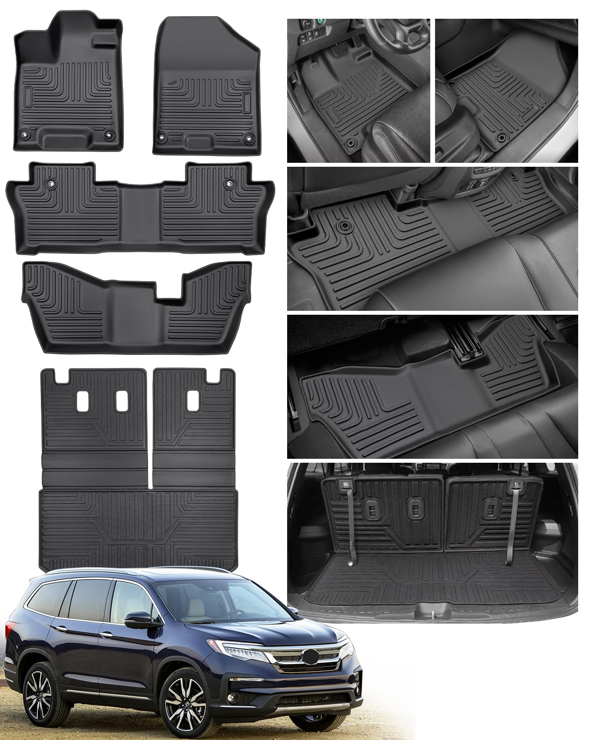 Amazon.com: for Honda Pilot Floor Mats 2022 2021 2020 2019 2018 