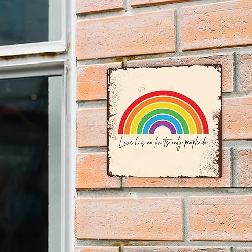 Miniatura 5 de UFunhome LGBT Pride Tin Metal Sign Love Has No Limits Only People Do Tin Metal Sign Retro Progress Pride Tin Art Sign Decor For Men Cave Garage Far