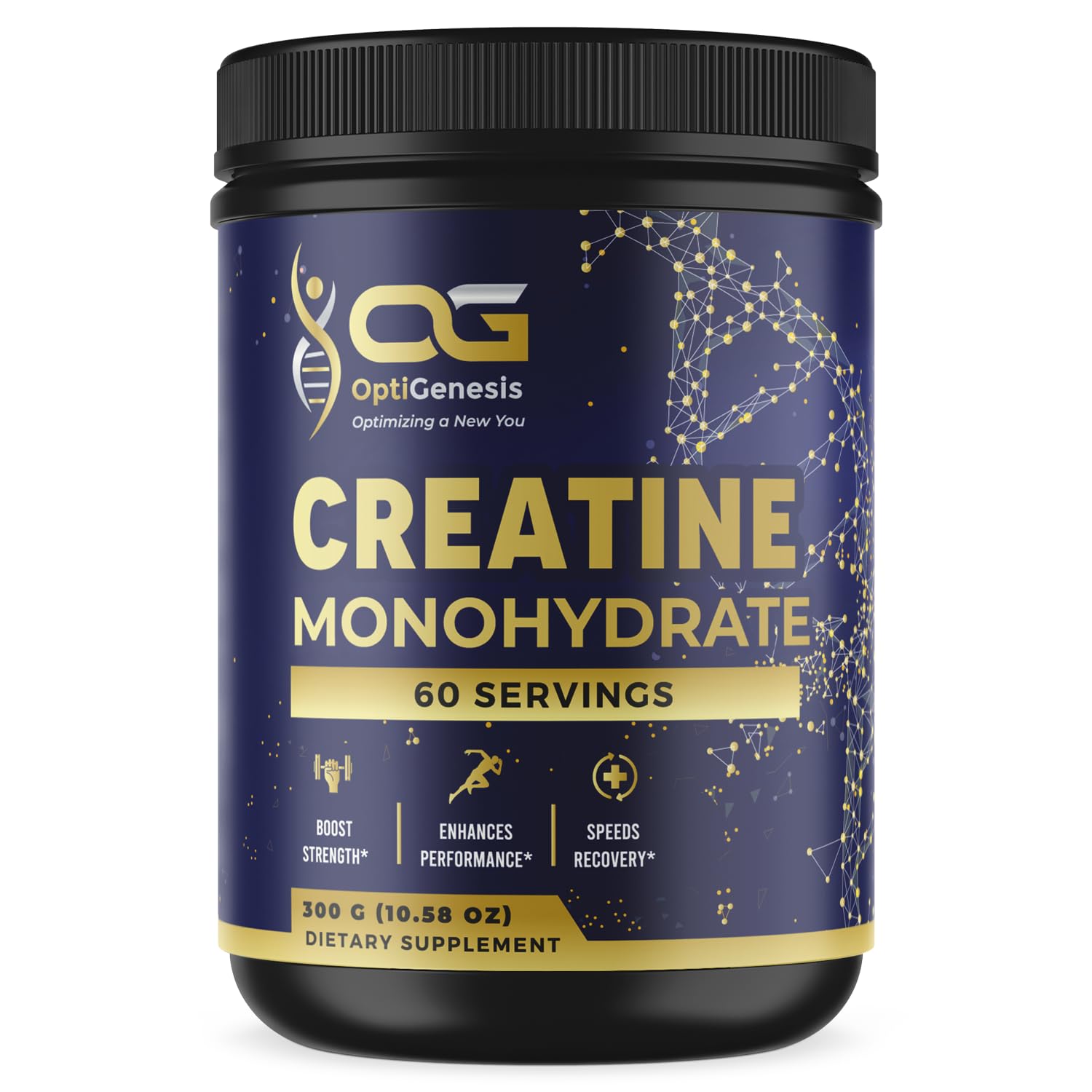 OptiGenesis Suplemento de creatina monohidratada em pó, 5 g por porção, 60 porções, 300 g