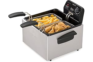 Presto 05466 Stainless Steel Dual Basket Pro Fry Immersion Element Deep Fryer