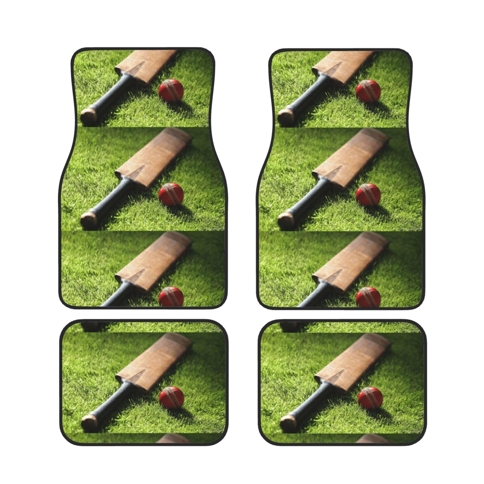 Alfombrillas de neopreno para coche antideslizantes y juego de 4 piezas con diseño de críquet 7