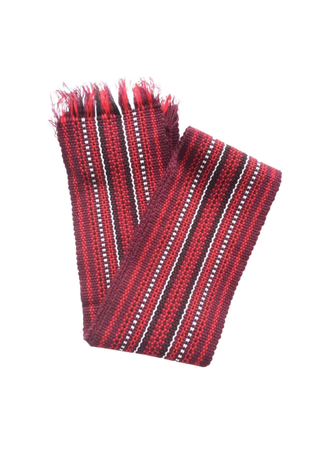 Unisex Red Ukrainian Traditional Handmade Krayka For Vyshyvanka | Authentic Woven Folk Belt For Embroide Clothing & Ethnic Wear (200Cm*7Cm)