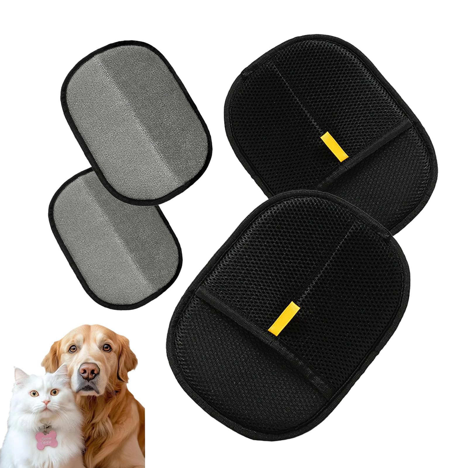 MXZWOC 2Pcs Pet Hair Removal Glove,Double Sided Dog Hair Remover Gloves,Cat Grooming Glove,Versatile Static Removal Grooming Gloves for Dog & Cat Washing Deshedding
