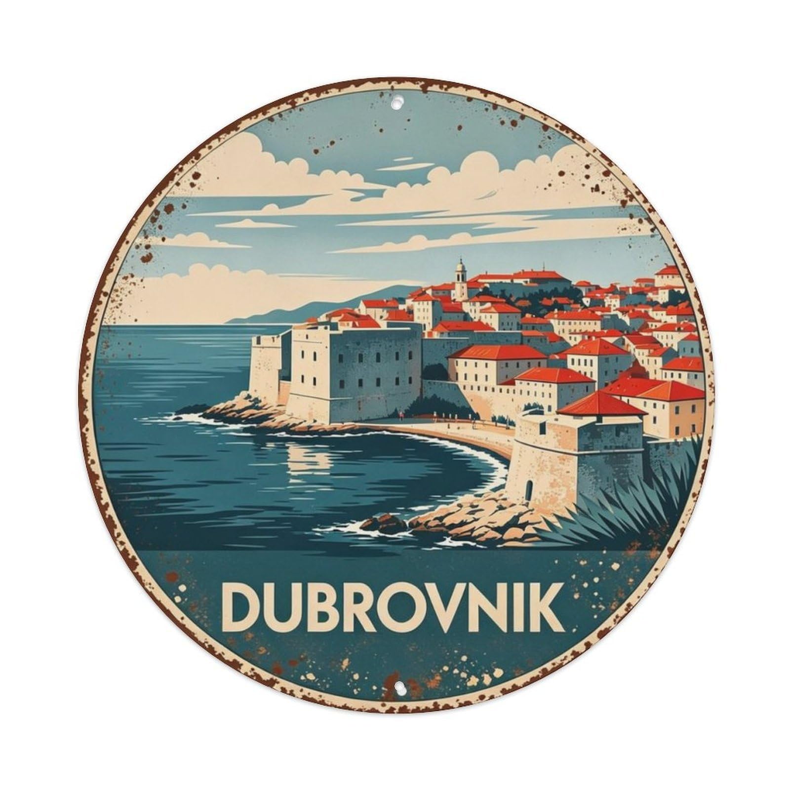 Dubrovnik Metal Tin Sign Plaque