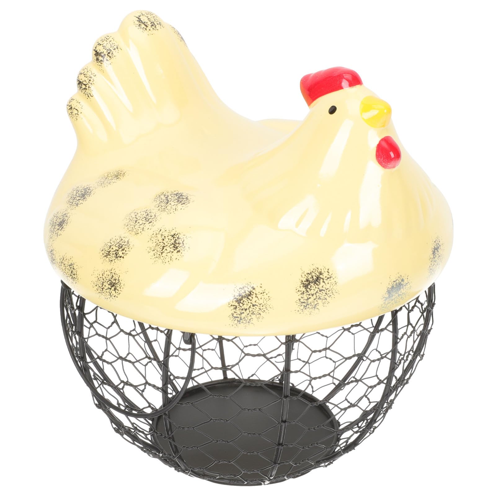 Cestino per Uova di Gallina in Ferro e Ceramica, per Cucina