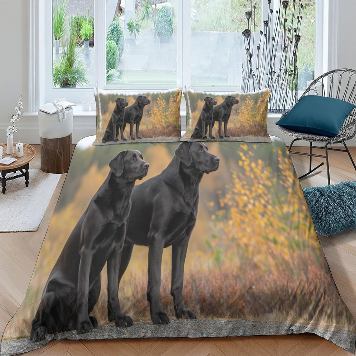 Chien housse de couette 260x230 cm pour adultes et enfants créant un lit douillet en hiver