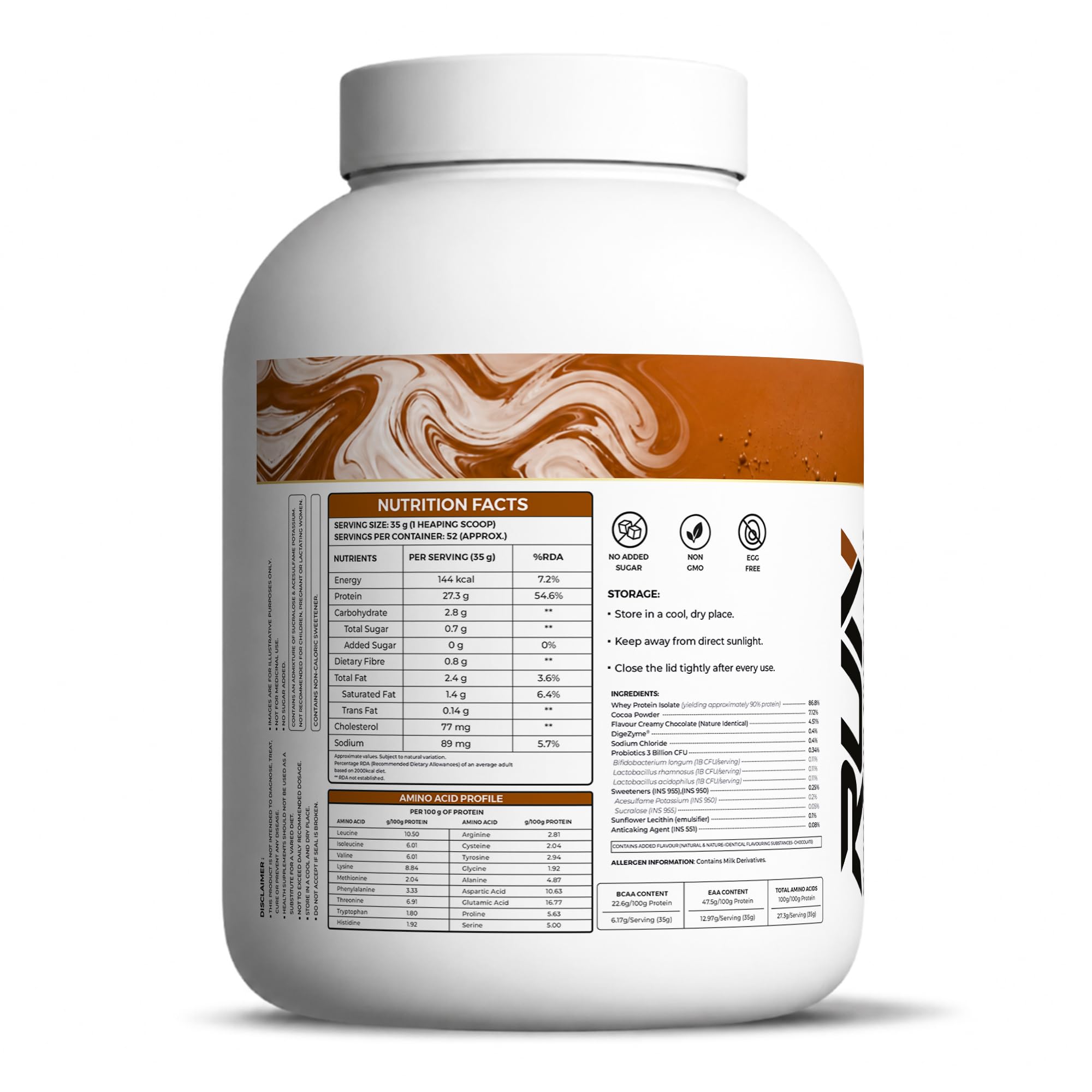 Ripped Up Nutrition Whey Protein Isolate | 27g Fast-Absorbing Protein/Scoop | Low Carb & Fat for Lean Muscle Growth | No Fillers or Maltodextrin | GMP Certified (Creamy Chocolate, 1.81 kg (4 lbs)) — Amazon image 2