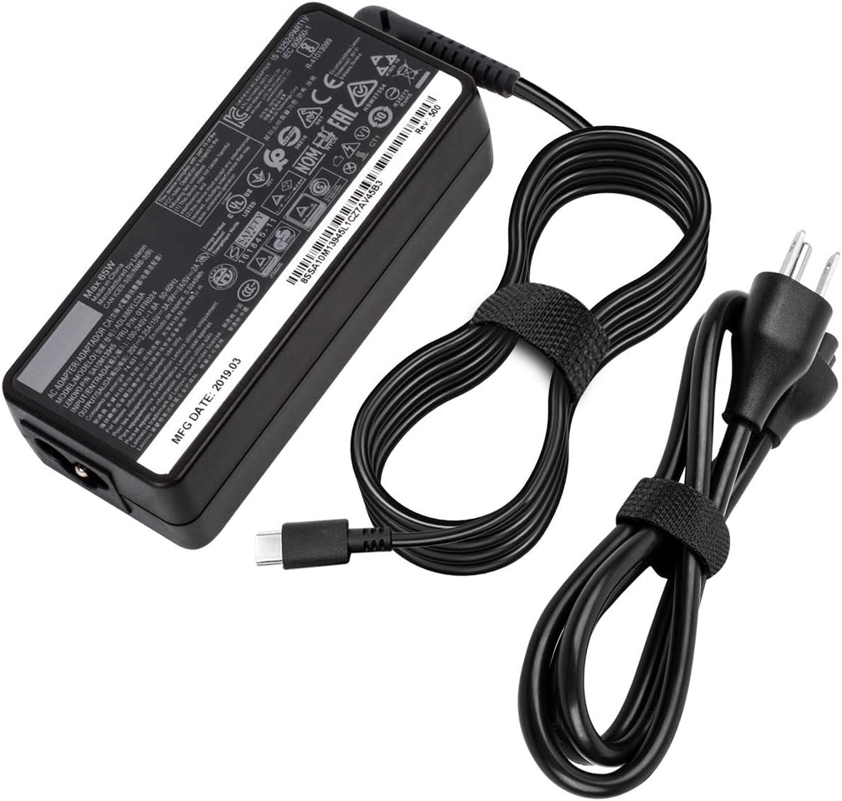 New AC Charger for Lenovo Thinkpad L380 L390 L480 L490 L580 L590 T590 T490S T490 20M5 20M6 20M7 20M8 20NT 20LS 20LT 20LW 65W Type C Laptop Power Supply Adapter Cord
