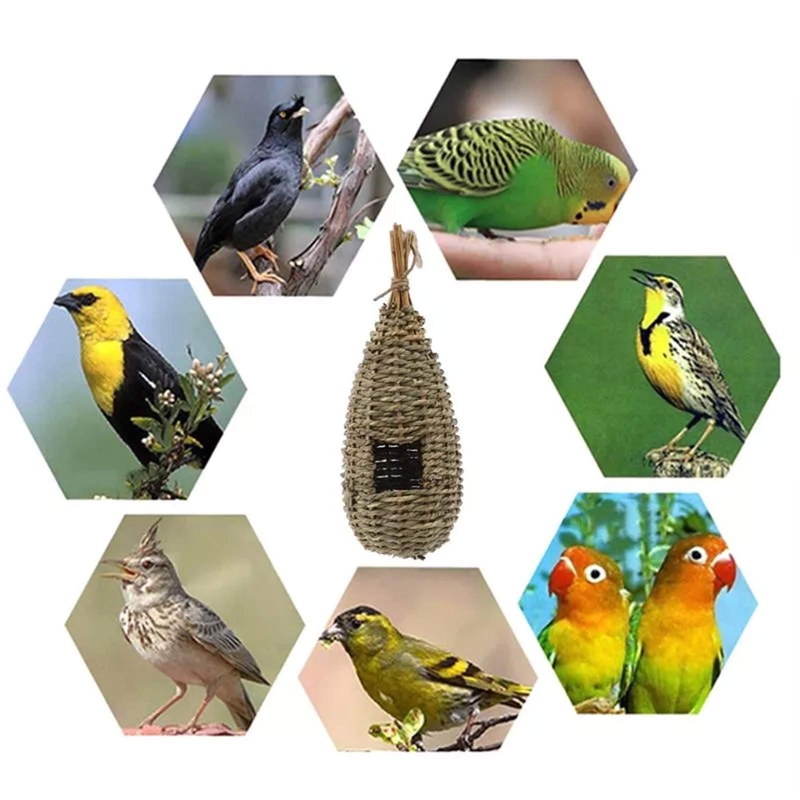 Casa para pájaros, Nido de pájaro Natural Puro en Forma de Gota, decoración de jardín al Aire Libre, Lugar de Descanso y cría de pájaros