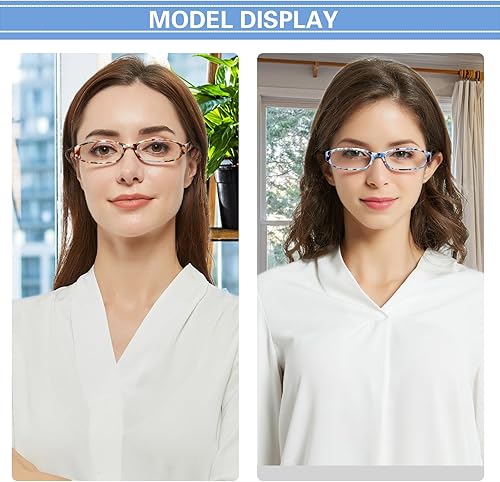 Miniatura 6 de Anteojos de lectura, 5 pares con bisagras de resorte, cómodas para lectores a la moda, hombres y mujeres