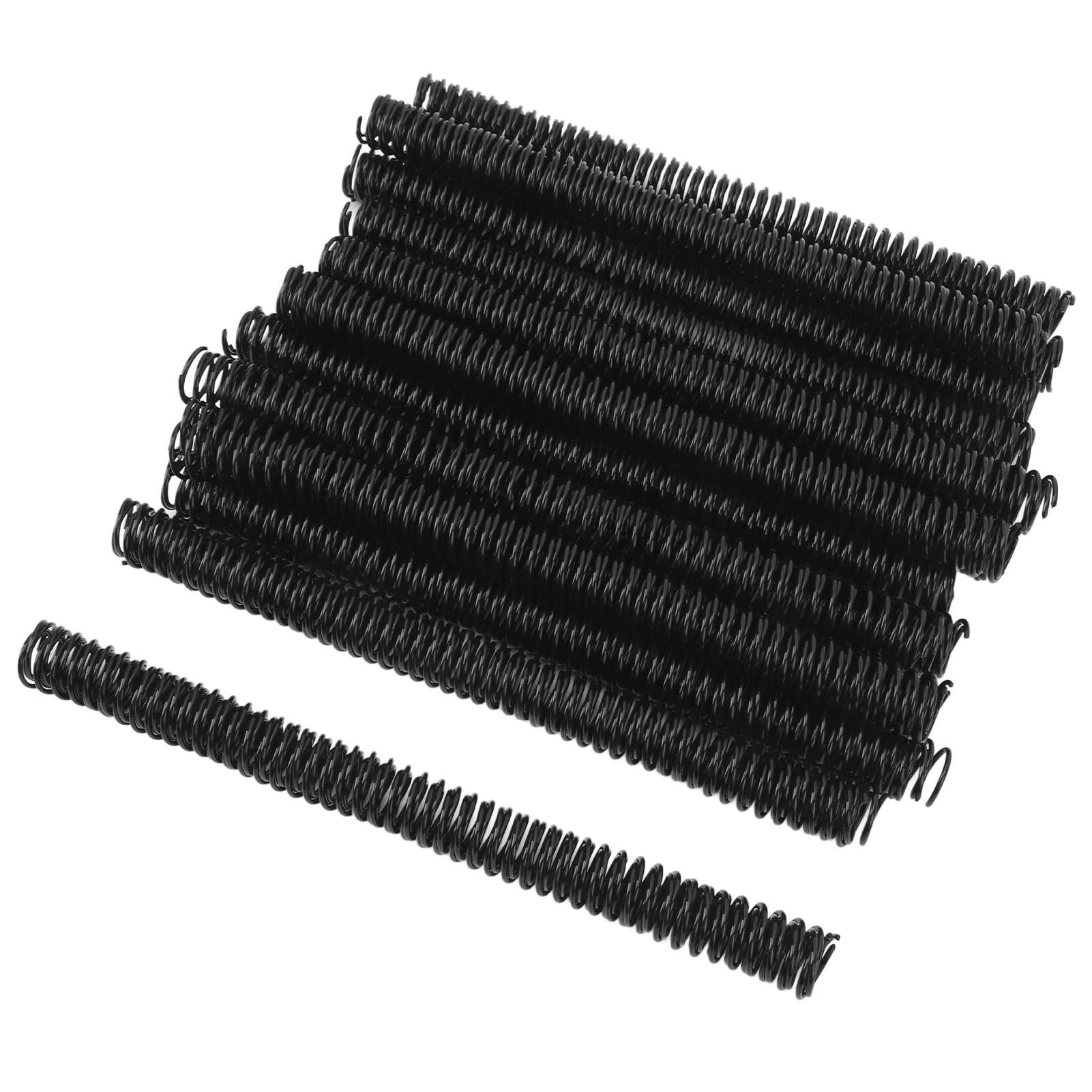 50 pezzi di spirale per rilegatura, diametro 19 mm, passo 4:1, dorso per rilegatura formato A4, capacità di 170 fogli, spirale in plastica per carta formato lettera con 48 anelli (Nera)