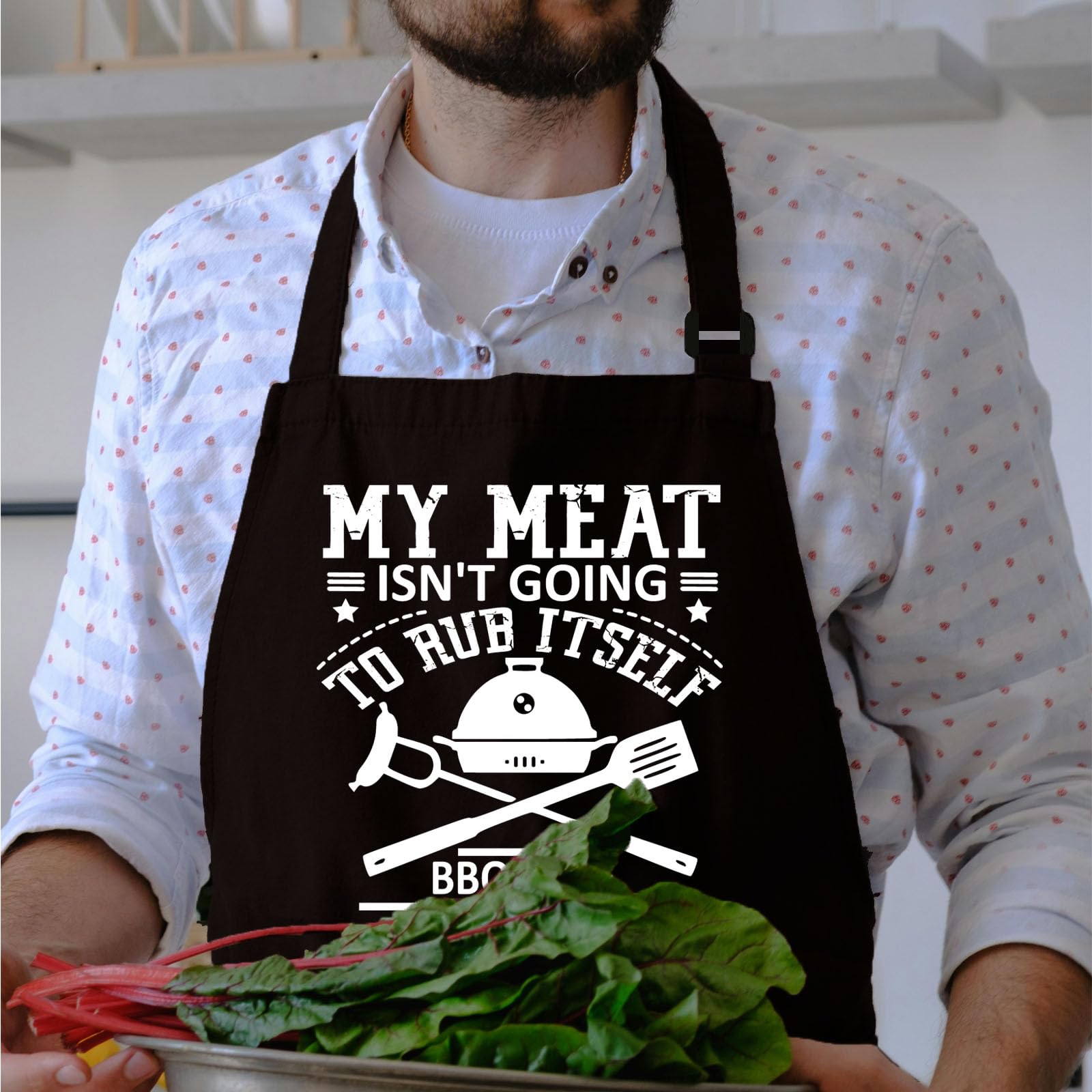 Divertido delantal de barbacoa para hombre con bolsillos, delantales de cocina para cocina, regalos de parrilla para papá, mamá, cumpleaños, Navidad