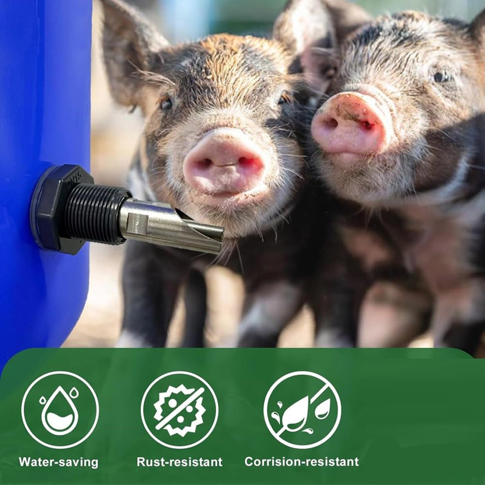 Lot de 5 tétons pour alimentation automatique en eau dans les porcheries et les petites fermes