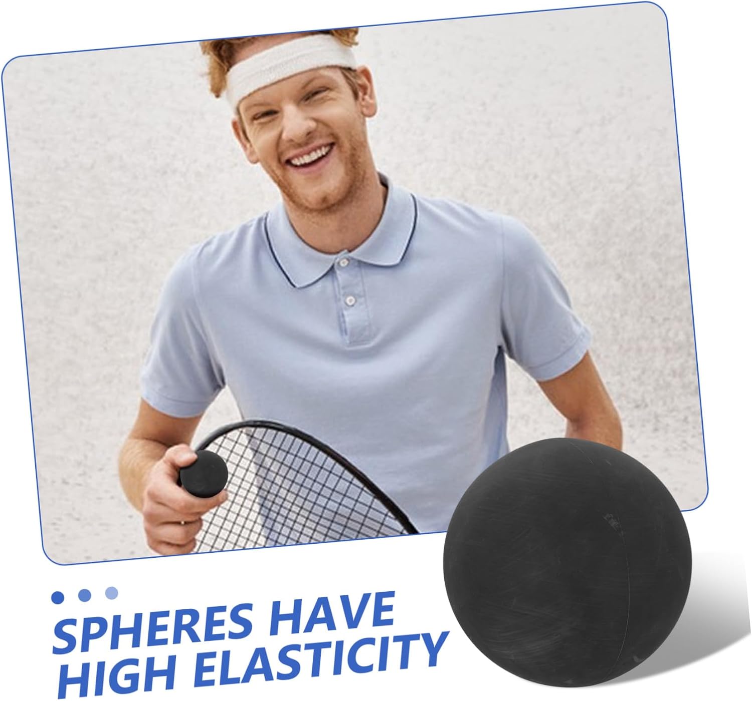 5pcs High Bounce American Squash Ball 5.5cm Rubber Training Ball | Black Finish, Playground Ball Games and Agility Training, for Beginners and Athletes