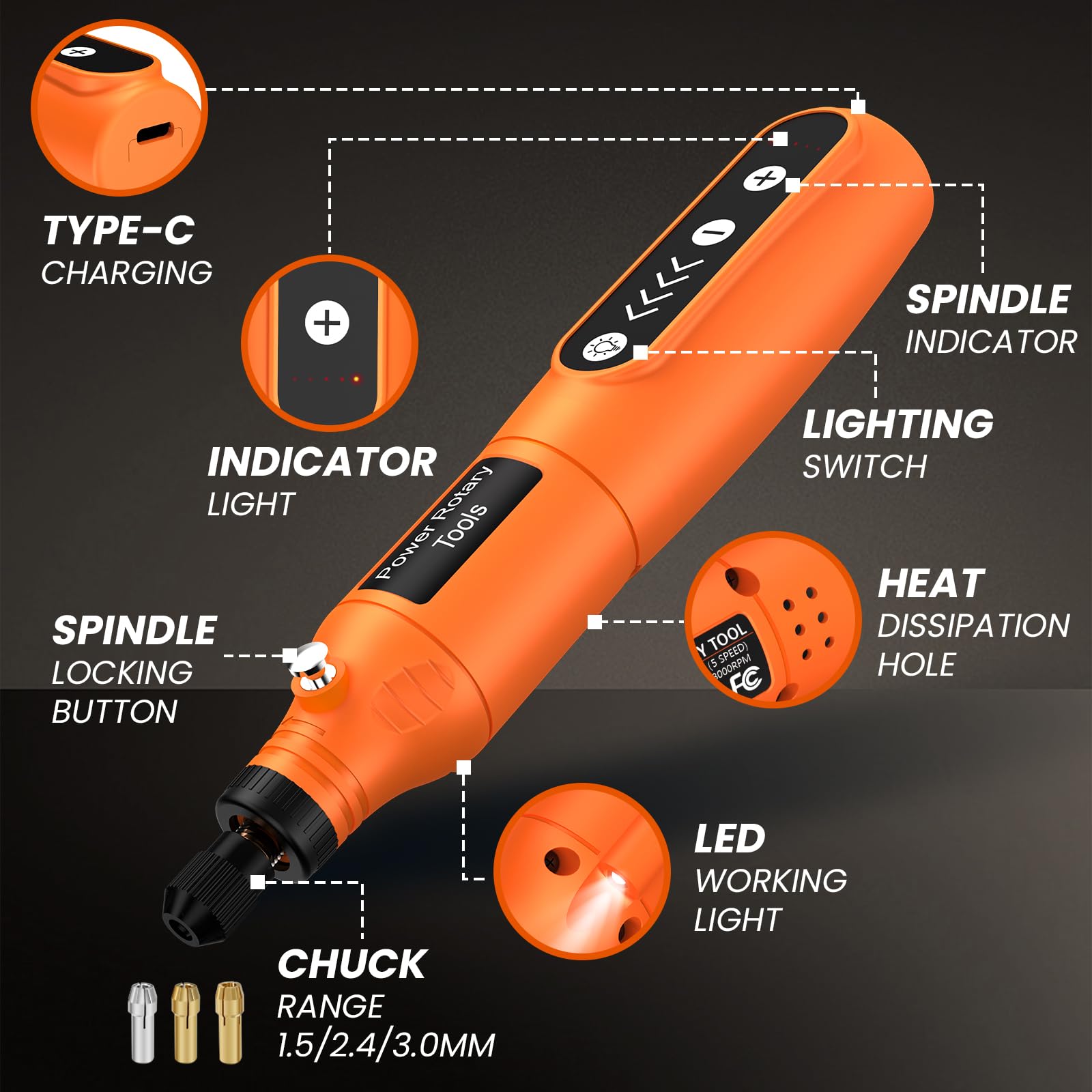 Snapklik.com : Mini Power Rotary Tool, 37V Cordless USB Charging Rotary ...