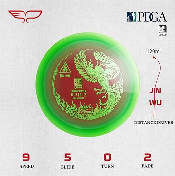 yikundiscs Yikun Professional PDGA Disc Golf Control Driver 170-175g Glaze Line Disk Drivers Perfect for Outdoor Games and Competition (Random Red/Green Color)