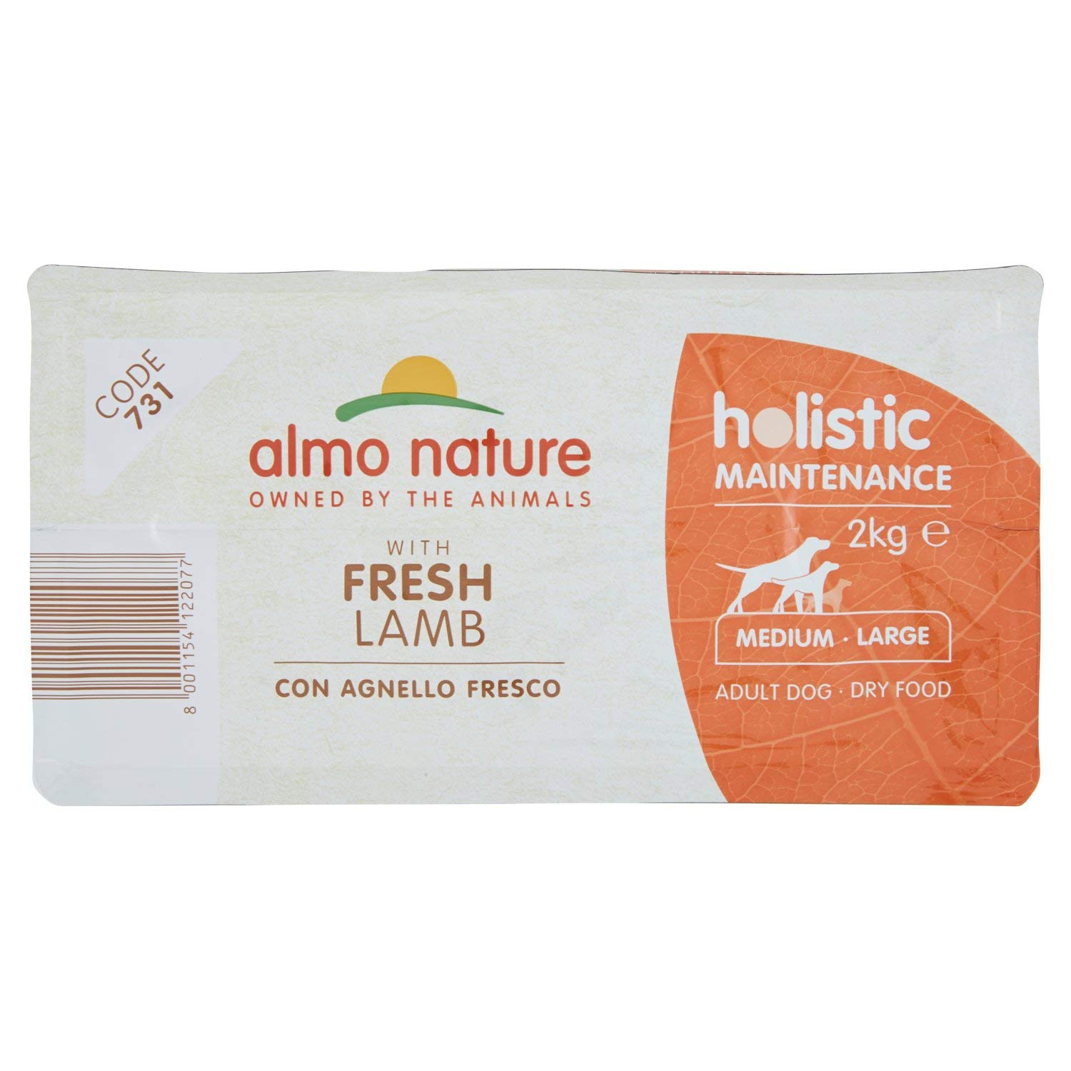 Almo Nature Ganzheitliches Trockenfutter – Lamm & Reis, 2 Kg, Für Hunde (Welpen & Erwachsene), Ohne Künstliche Zusätze