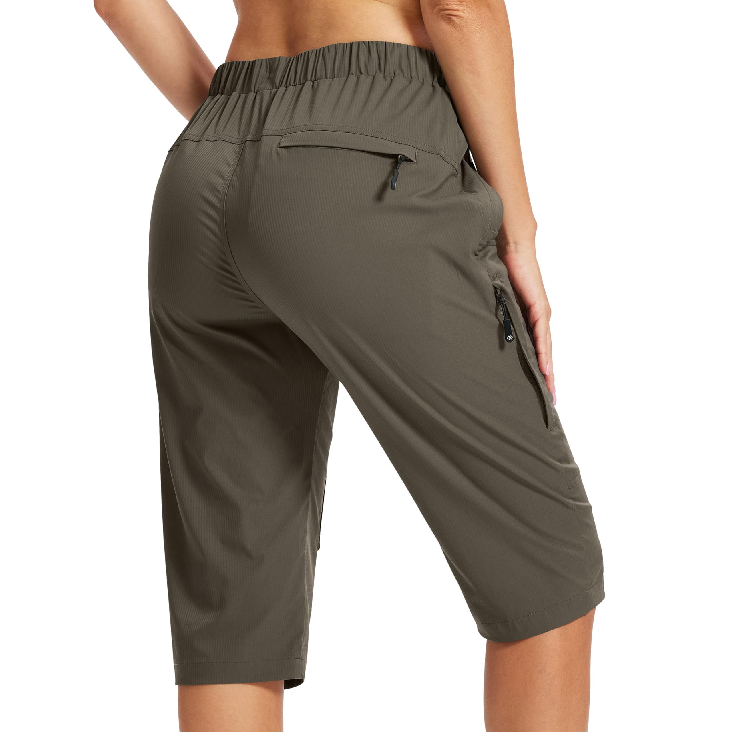 MoFiz Pantalones Cortos de Trekking Mujer Bermudas Secado Rápido 3/4 Pantalones de Senderismo Acampada Marcha Safari Deporte Shorts con 5 Bolsillos