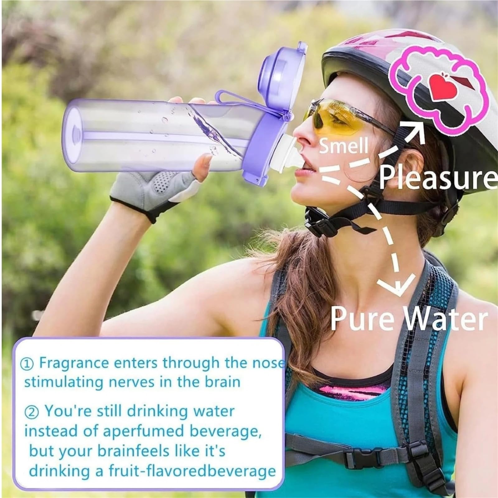 QINGFENGYI Gourde Sport-650ml Étanches Gourde Paille,7 Capsules Aromatisées,Pods Parfumés Pour Eau Aromatique 0 Sucre,idéale Pour L'école,La Salle De Sport, Les Voyages Gym (Black) - 3