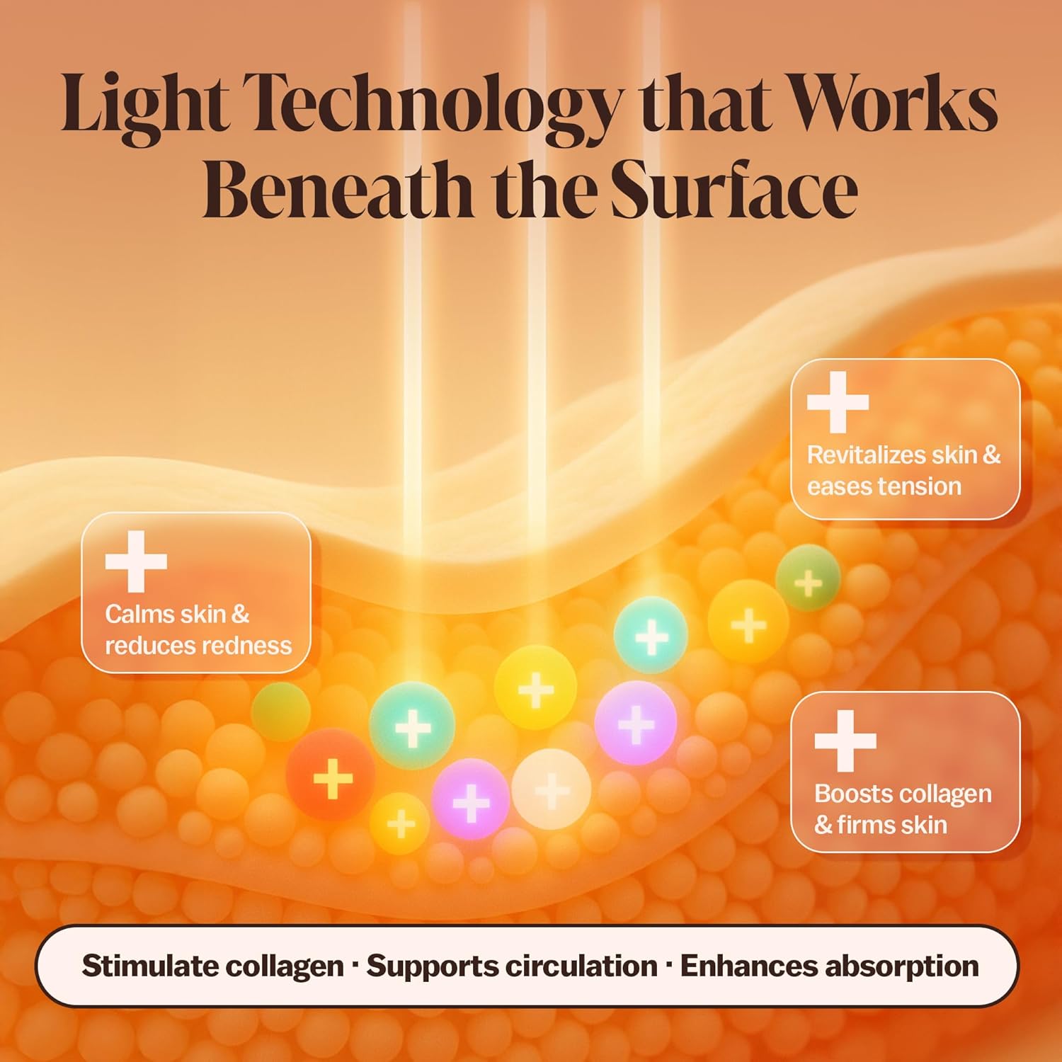 Red Light 7 in 1 LED Face and Neck Massager - Beauty Wand with Gentle Warmth & Vibration for a Relaxing Skincare Routine, Includes Face Oil & Type-C Charging