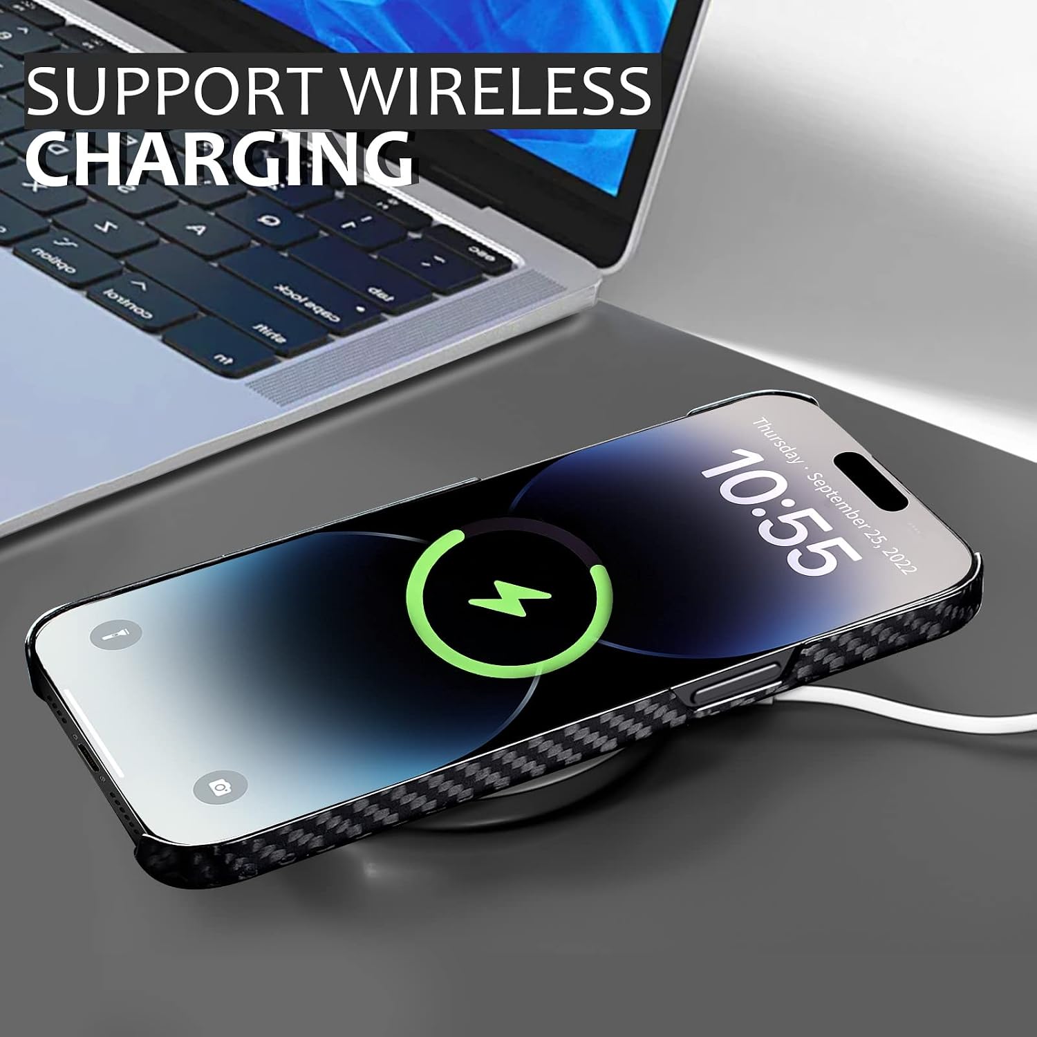 T-carbon Carbon Fiber Case for iPhone 14 Pro Max,Protective Phone Cases for iPhone 14 Pro Max 6.7 inch,Carbon Fiber for iPhone 14 Pro Max Shockproof Slim Thin Cover,Glossy Black