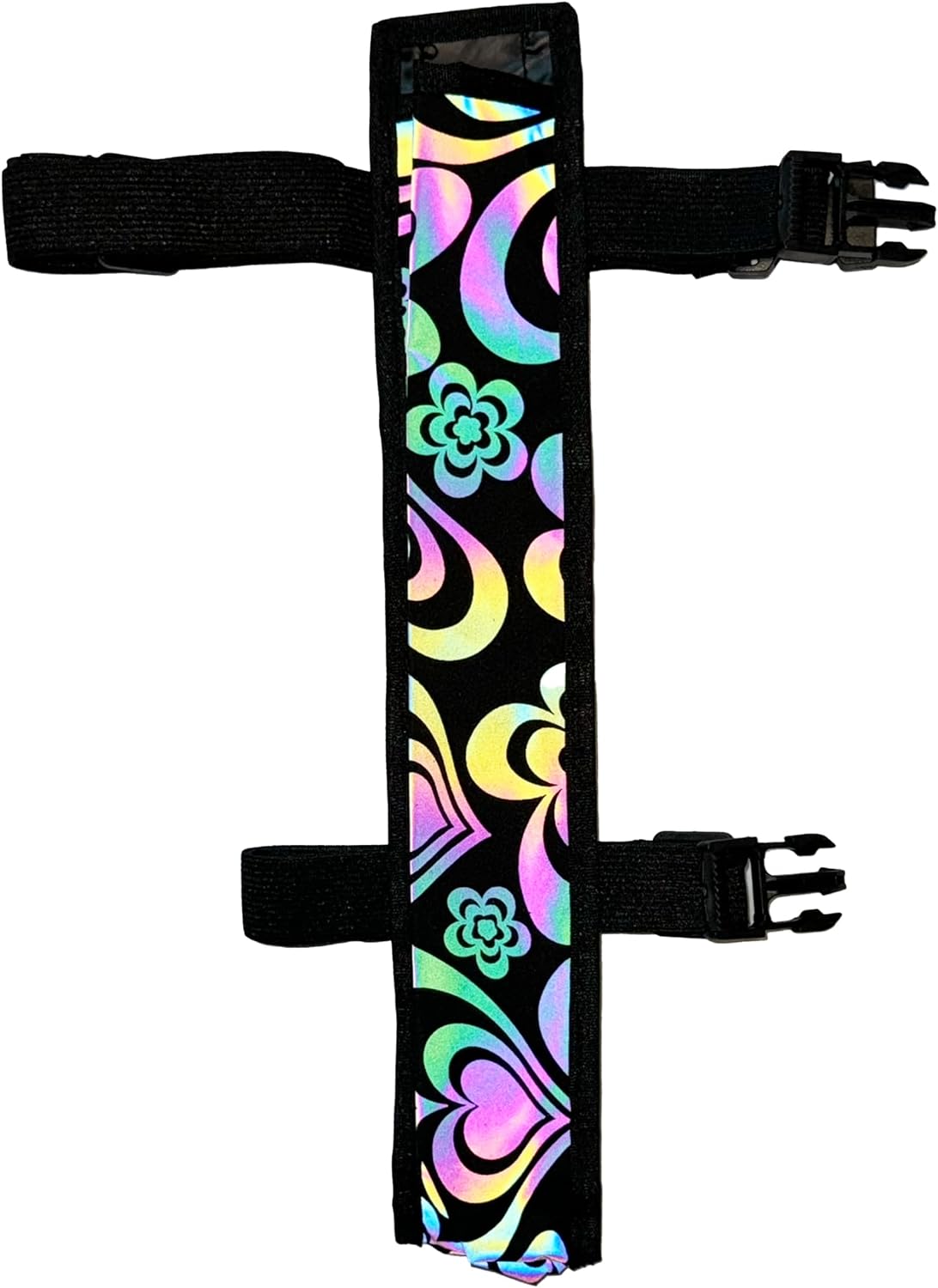 PandaTak Bright Flash Reflective Fan Holster, Hand Fan Carrier with Stretchy Elastic Bands, Ideal Hand Held Fan Accessory for Circuit Parties and Raves, Suitable for Large Fans