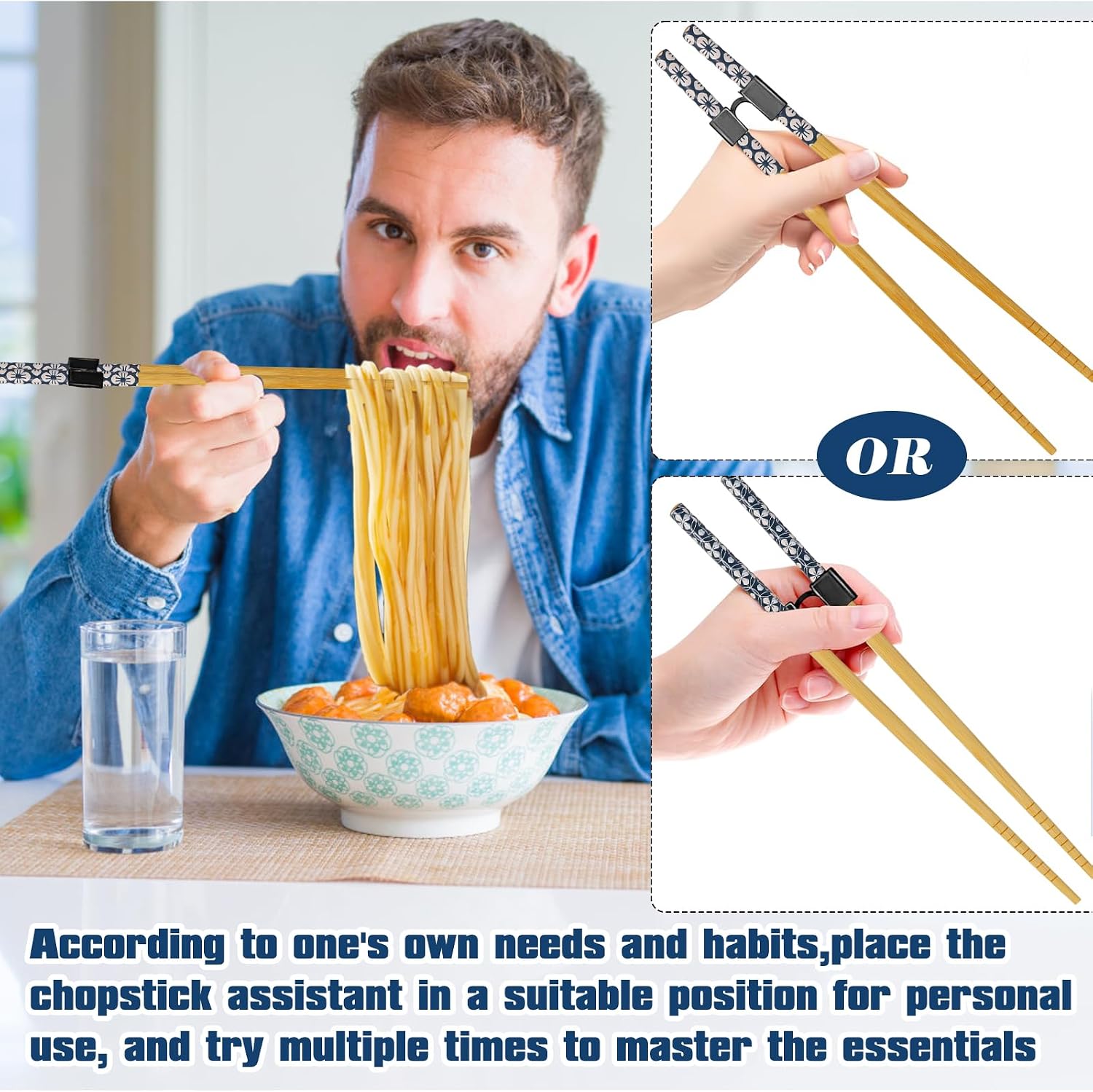 5 Pcs Chopstick Trainer,Chopsticks for Beginners Kids Adults,with 5 Pcs Chop Sticks Helpers,Non-Slip Portable,Heat-Resistan