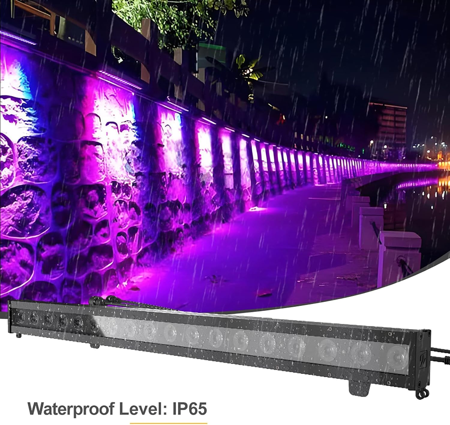 SHEHDS 18x10W Waterproof Wash Wall Light, RGBWUV 6-in-1, IP65 Waterproof, DMX512, Stage DJ Light, Strobe Effect, Aluminum Shell, for Outdoor Party, Disco, Live Show
