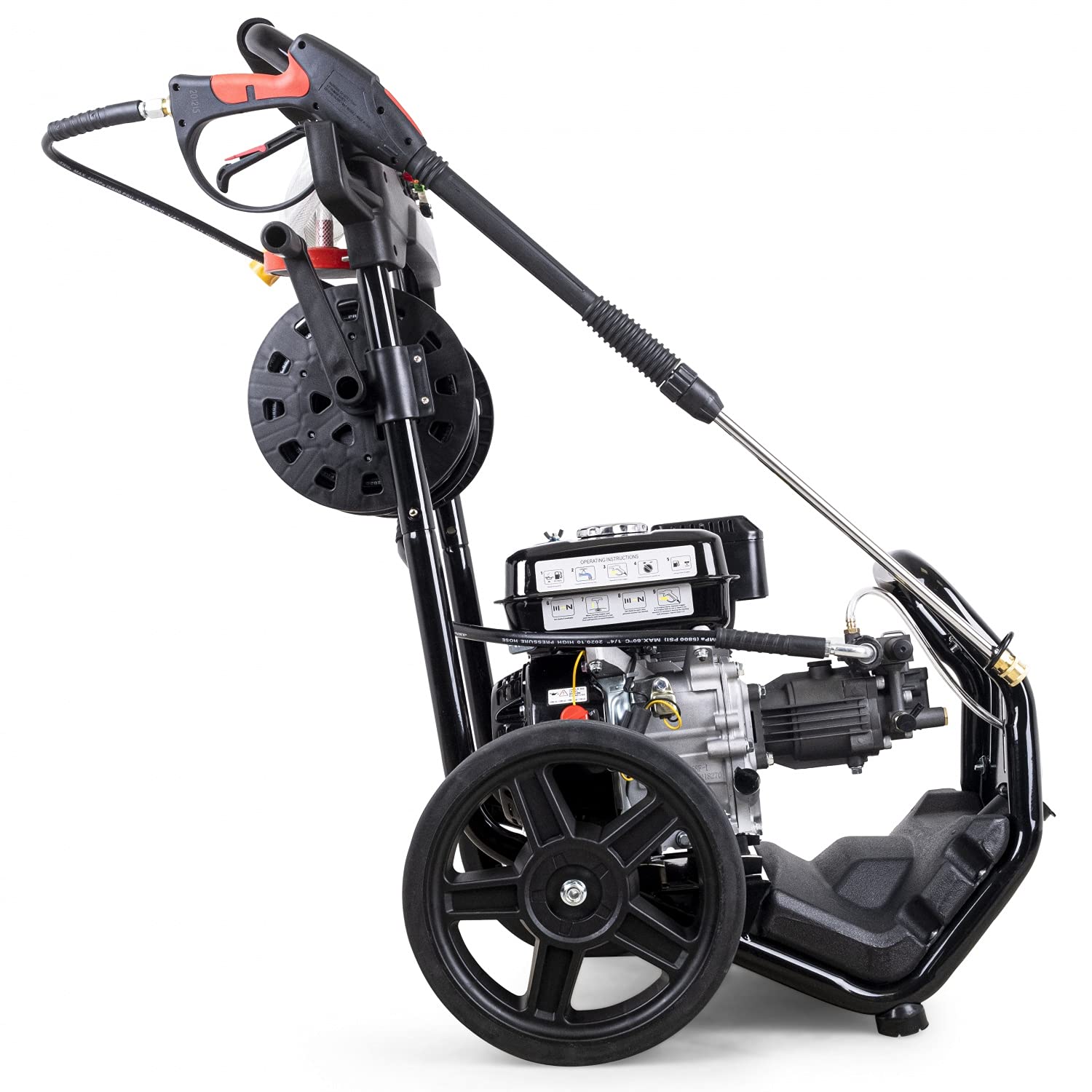 Nettoyeur Haute Pression à Essence DT-KR170D avec Moteur de 7 CV (Pression Max. 210 Bar | Pression de Travail 180 Bar | 5 Buses de Travail | Auto-amorçage | Tuyau Haute Pression 20 mètres Inclus)