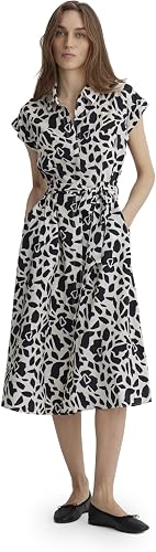 Mavi Mujeres Woven Midi Dress Vestido, Geo Animal Print, M