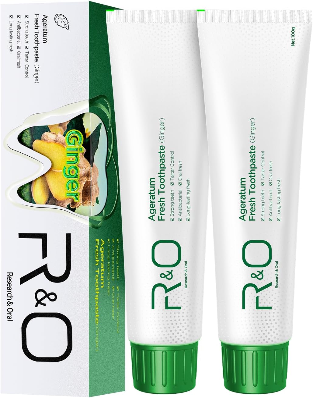 R&O Ginger Mint Fresh Toothpaste, 3.53 oz - A Miracle for Oral Hygiene, Maintains Fresh Breath, Relieves Oral Discomfort, Removes Dental Plaque (3)