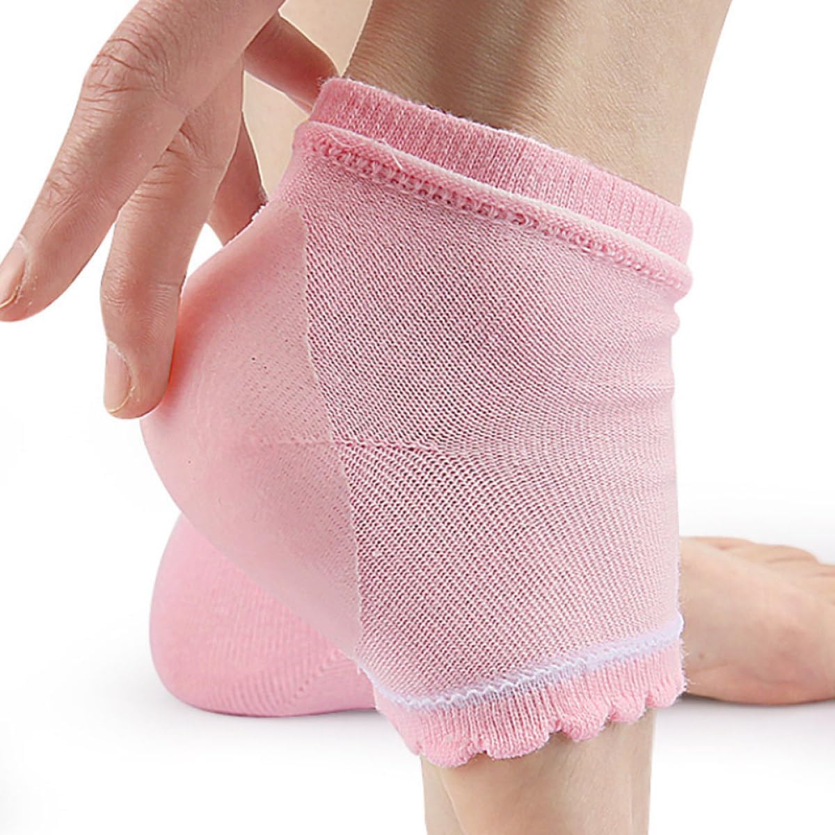 Garneck Gel Elbow Sleeve 2 Pairs Toeless Foot Moisturizer Socks for Women Gel Heel Protectors for Dry Cracked Heels Foot Care Moisturizing Spa Socks and Skin Hydration