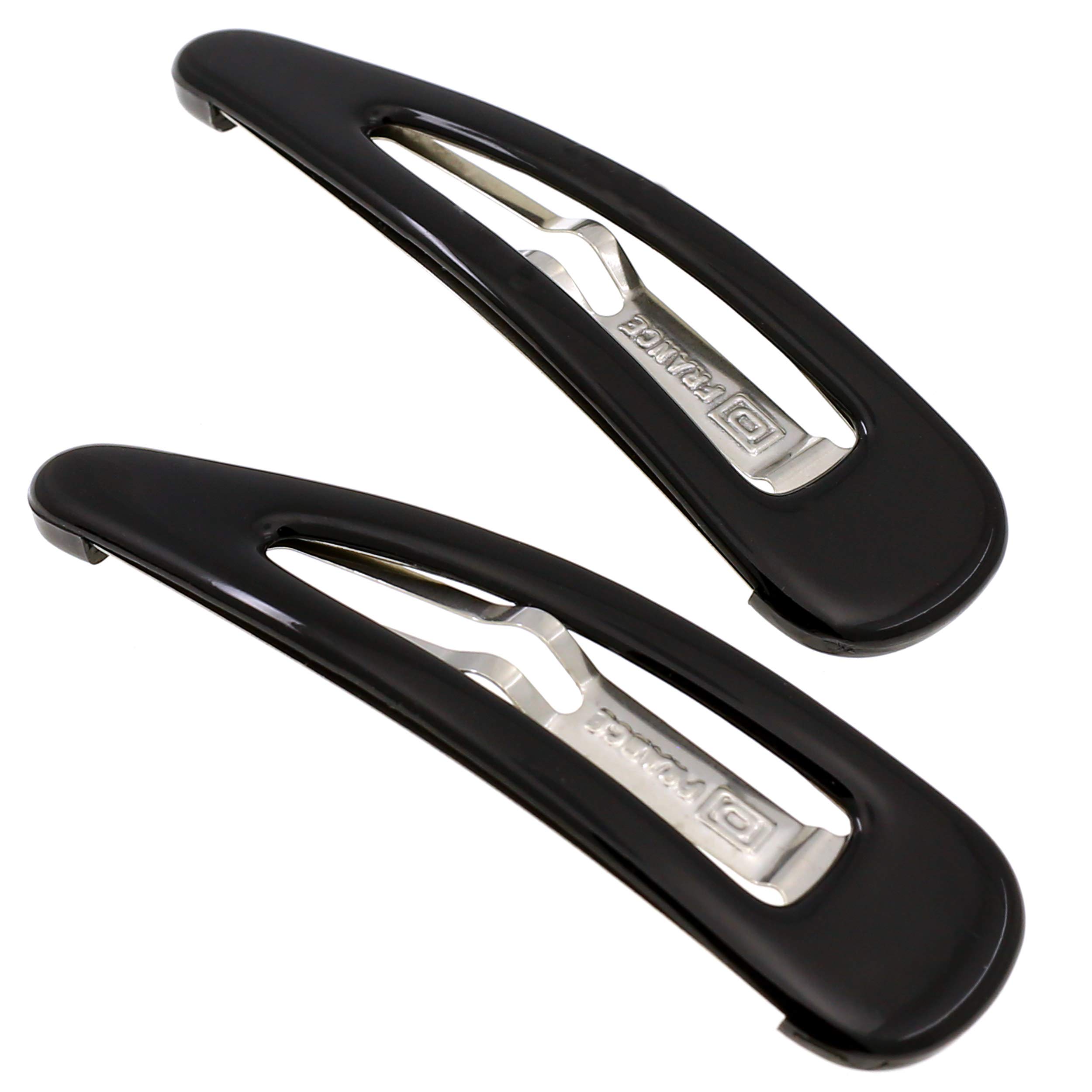 Camila Paris AD90/2 French Hair Barrettes Clips, Snap Hair Slides Clic Clac for Women, Styling Girls Side Slide-in Metal Snap Pin Hair Accessories for Women. Strong Hold, No Slip Grip, Made in France