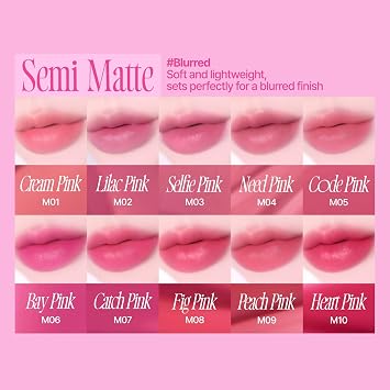 fwee Pink Obsession Stay-Fit Lip Tint | G03 Picky Pink | Weightless & Layerable Tint for Smudge-proof, Long-lasting Wear | Soft Blur Finish or Vibrant Flush | 3.8g