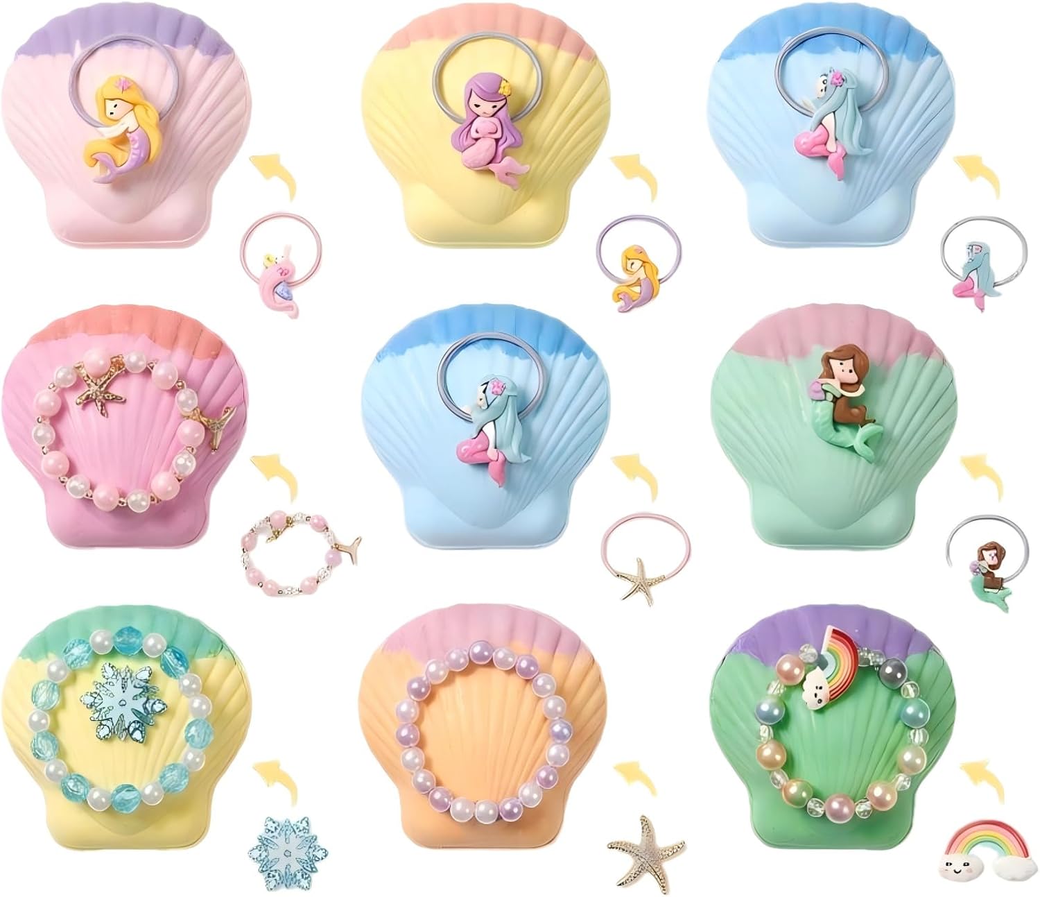 Bath Bombs with Toys Inside, 2026 New 9-Pack Bath Bomb Eggs with Jewelry, Bath Bombs with Surprise Inside, Easter Bath Bomb, Rainbow Bath Bomb, Bath Bomb Gifts (9, Standard)