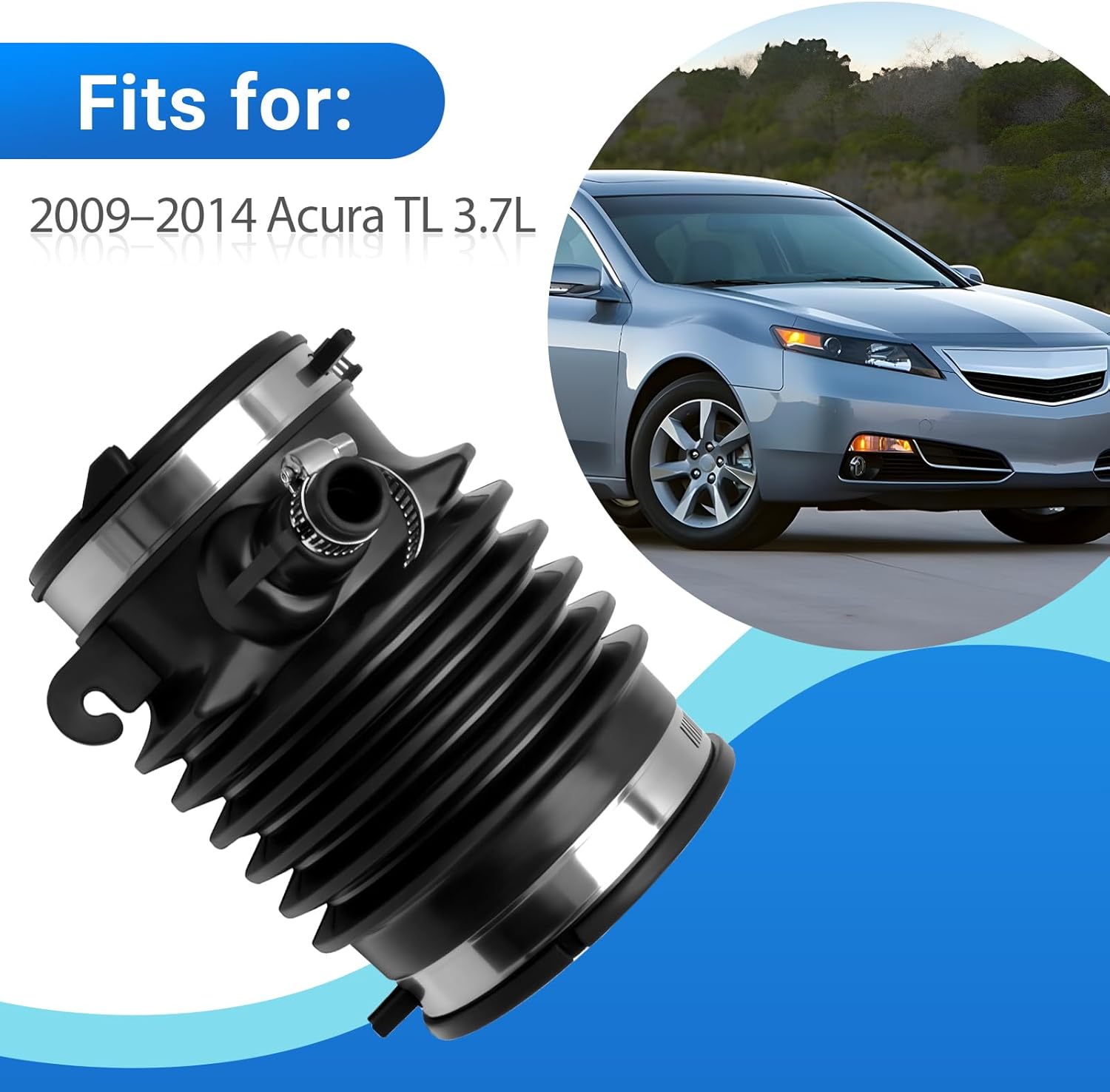 Air Intake Hose Fits for 2009-2014 Acura TL 3.7 L Replaces 17228-RK2-A00