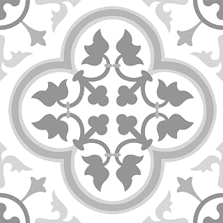FloorPops FP-2953 Remy Grey Peel & Stick Floor Tiles - Easy DIY Vinyl Kitchen Bathroom Flooring, 10-Pack 12x12in