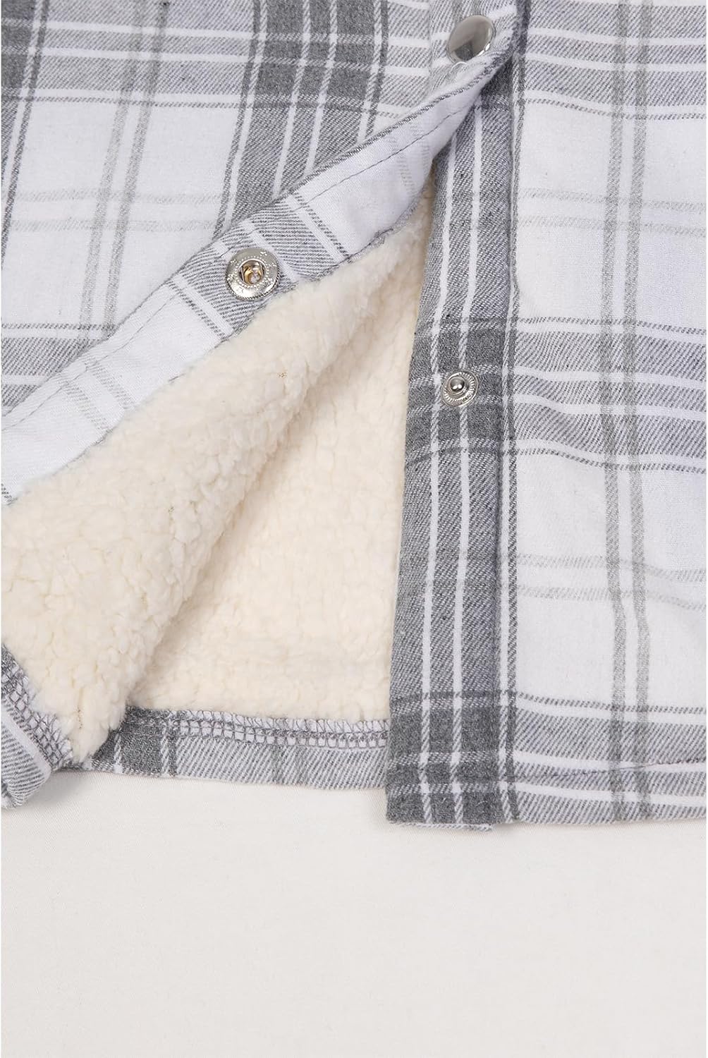 ZENTHACE Women's Flannel Shirt Jacket with Hood,Sherpa Lined Plaid Shacket Jackets,Snap Button Front - Image 7